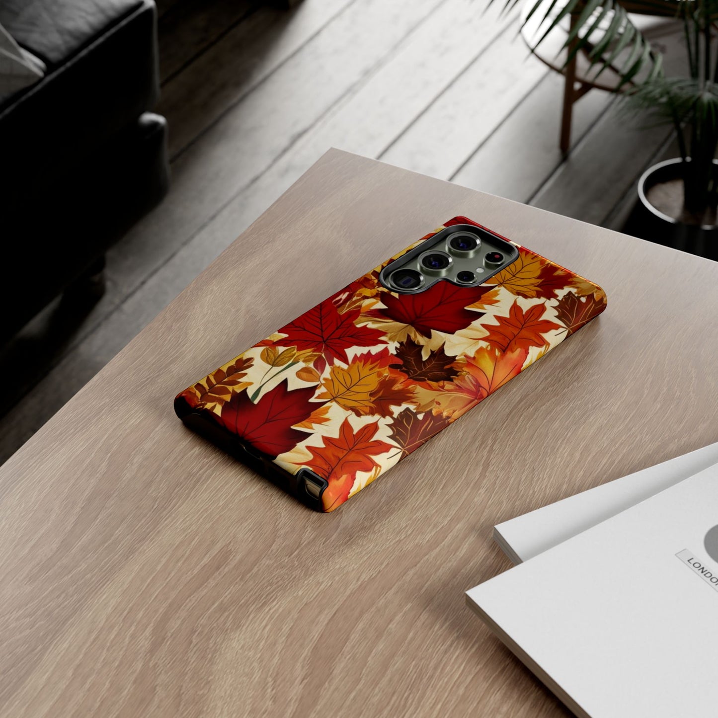 Phone Case, Autumn Leaves Tough Phone Cover, Protective Fall Leaf Colors Case, Rugged Smartphone Shell, Impact Resistant Cover, Protective