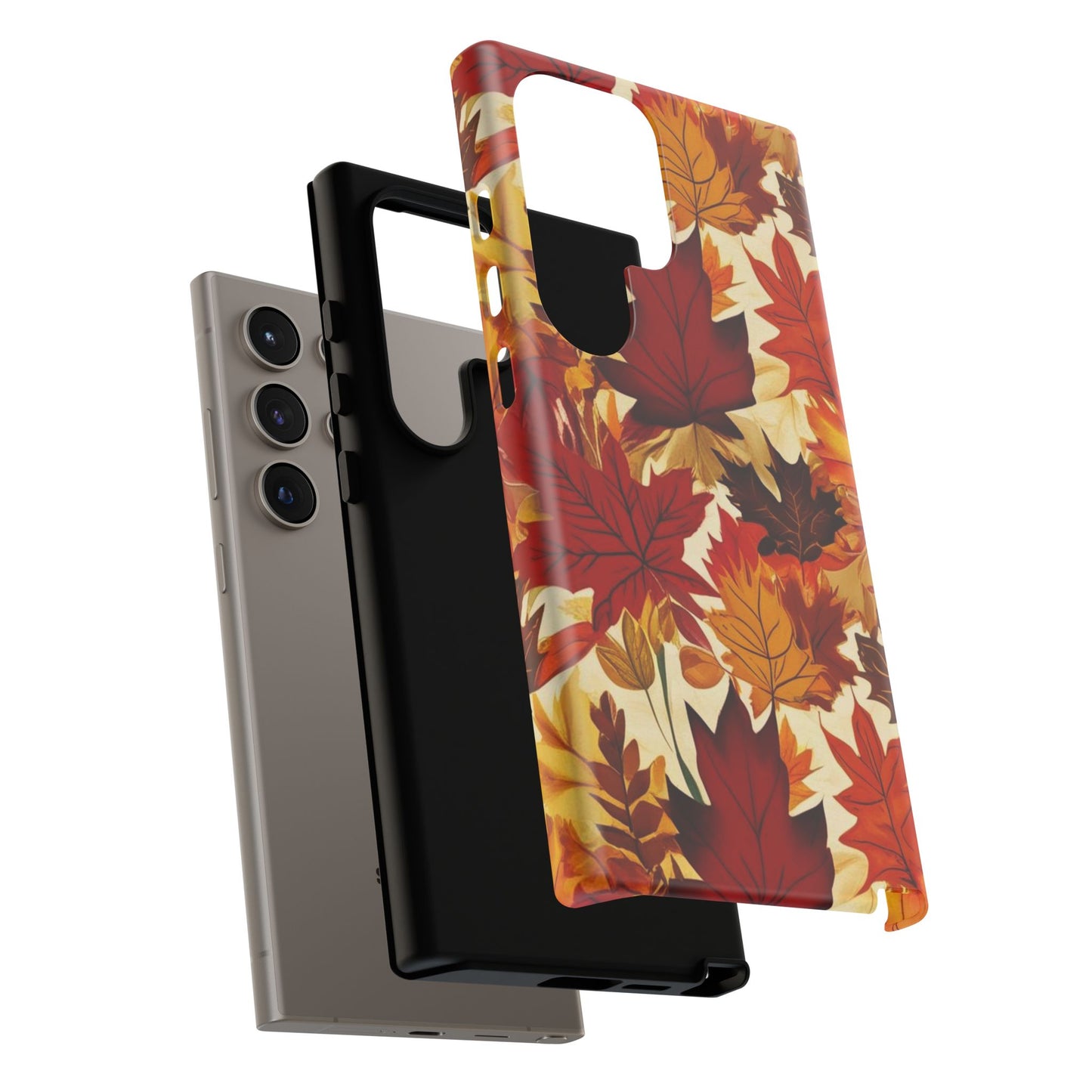 Phone Case, Autumn Leaves Tough Phone Cover, Protective Fall Leaf Colors Case, Rugged Smartphone Shell, Impact Resistant Cover, Protective