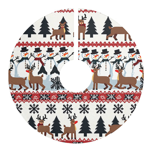 Christmas Tree Skirt, Holiday Pixel Design Xmas Tree Skirt, Festive Decor for Home, Christmas Tree Skirt Decorations, Seasonal Tree Skirt,