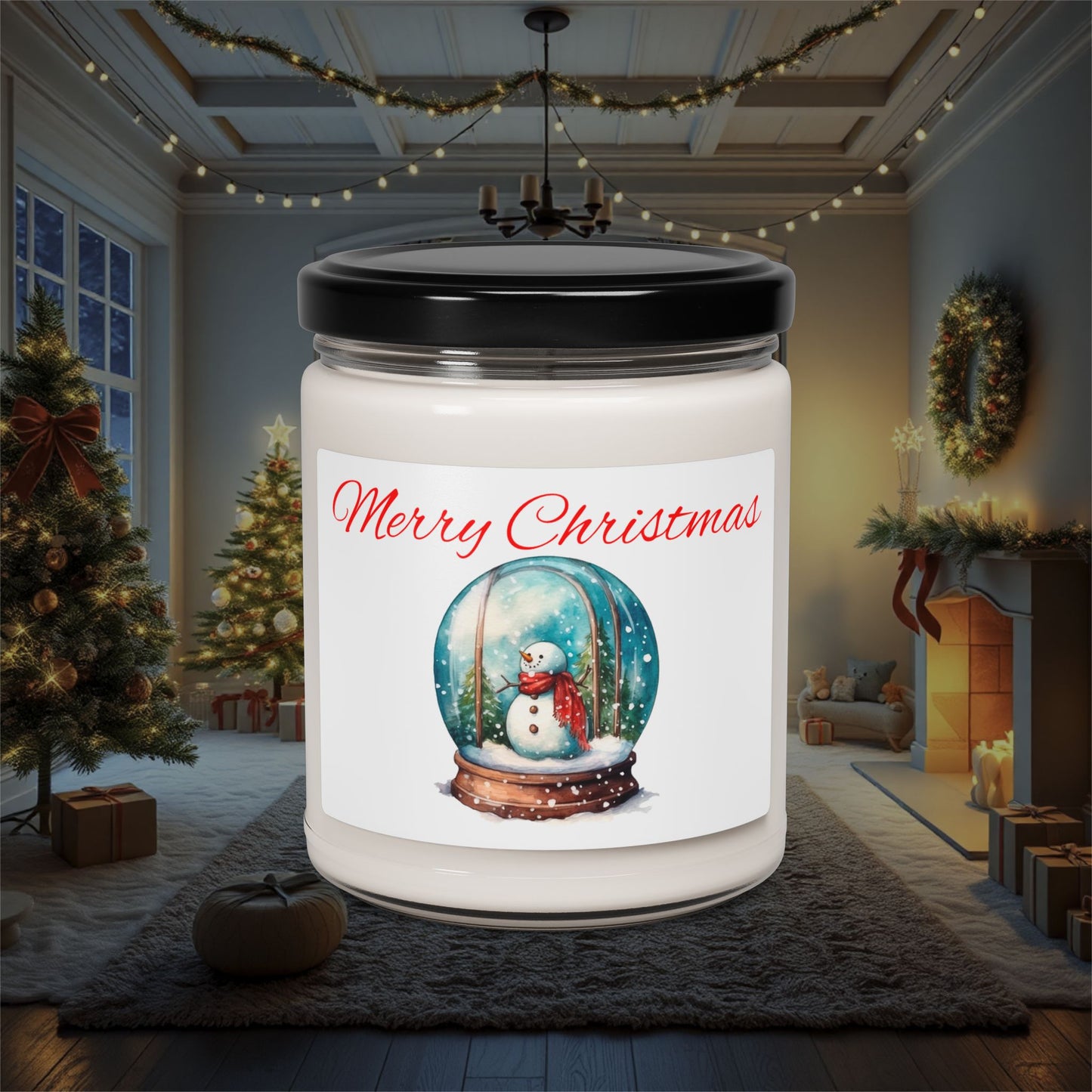 Christmas Snow Man Soy Candle - Festive Holiday Scented Candle for Winter Decor, Christmas Gift, Stocking Stuffer, Home