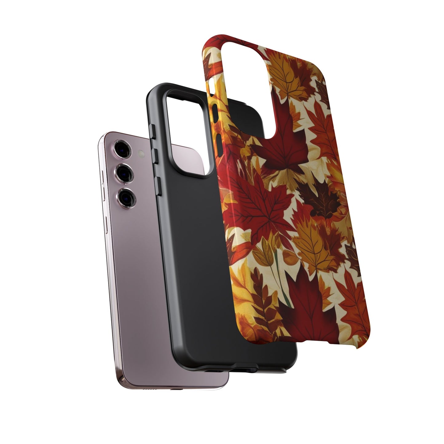 Phone Case, Autumn Leaves Tough Phone Cover, Protective Fall Leaf Colors Case, Rugged Smartphone Shell, Impact Resistant Cover, Protective