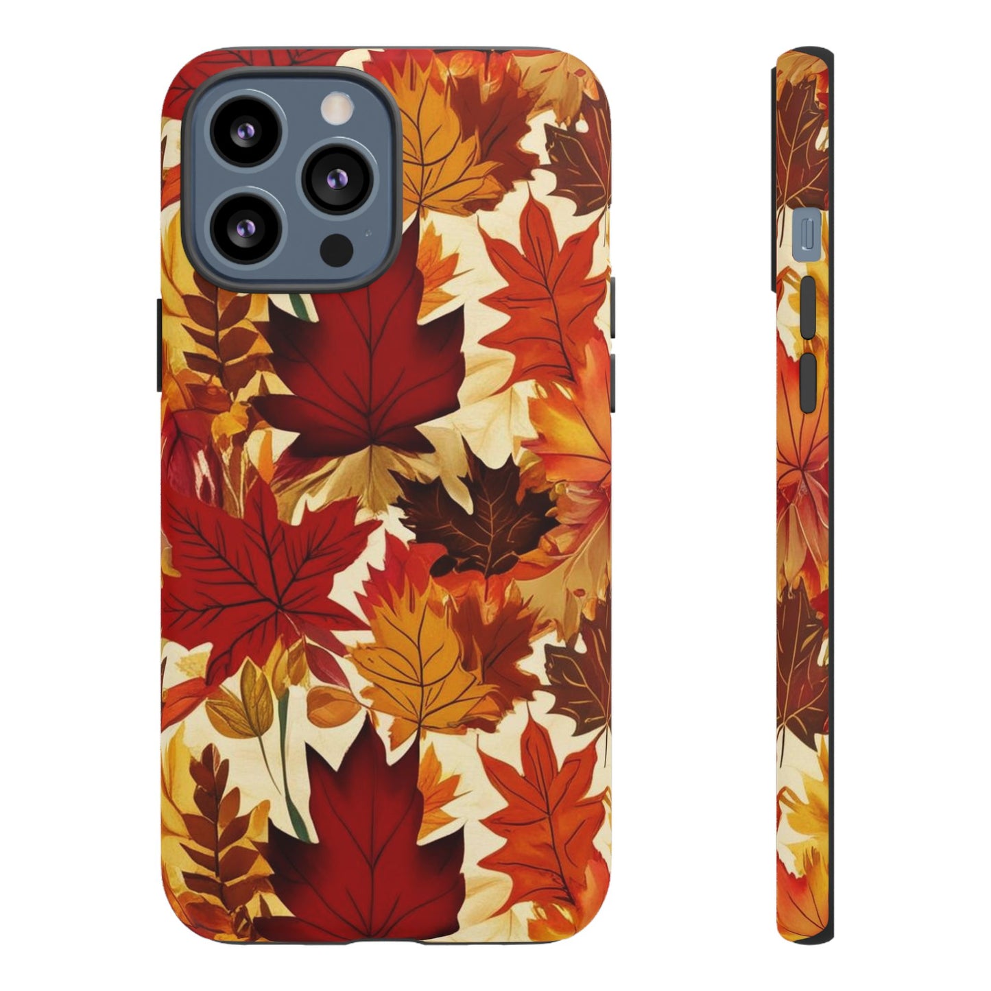 Phone Case, Autumn Leaves Tough Phone Cover, Protective Fall Leaf Colors Case, Rugged Smartphone Shell, Impact Resistant Cover, Protective
