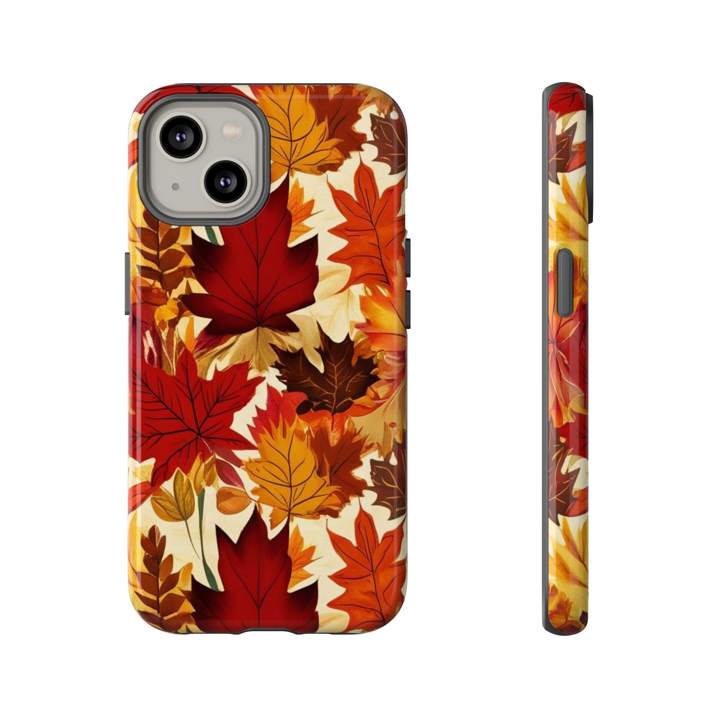 Phone Case, Autumn Leaves Tough Phone Cover, Protective Fall Leaf Colors Case, Rugged Smartphone Shell, Impact Resistant Cover, Protective