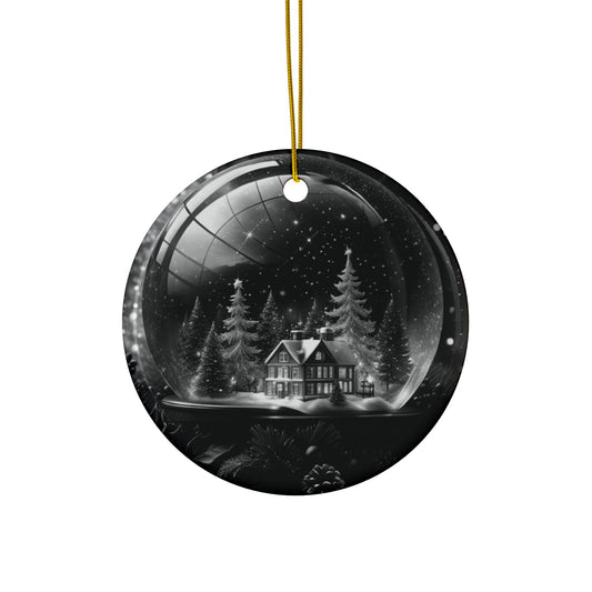 Snow Globe Starry Night Ceramic Ornament