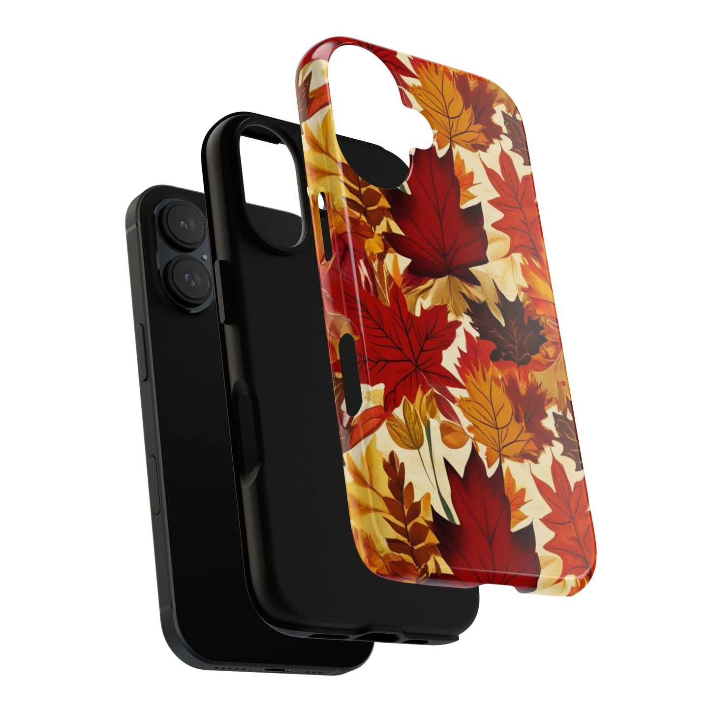 Phone Case, Autumn Leaves Tough Phone Cover, Protective Fall Leaf Colors Case, Rugged Smartphone Shell, Impact Resistant Cover, Protective