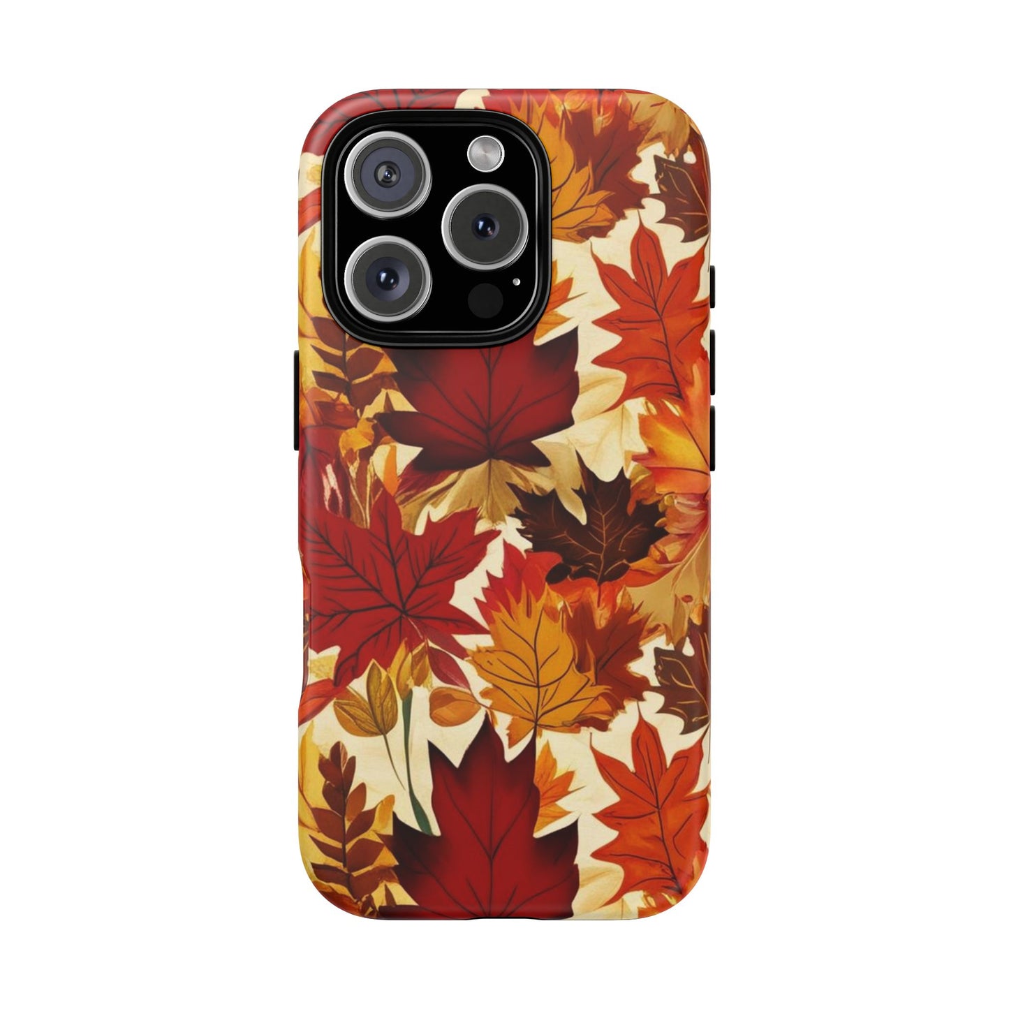Phone Case, Autumn Leaves Tough Phone Cover, Protective Fall Leaf Colors Case, Rugged Smartphone Shell, Impact Resistant Cover, Protective