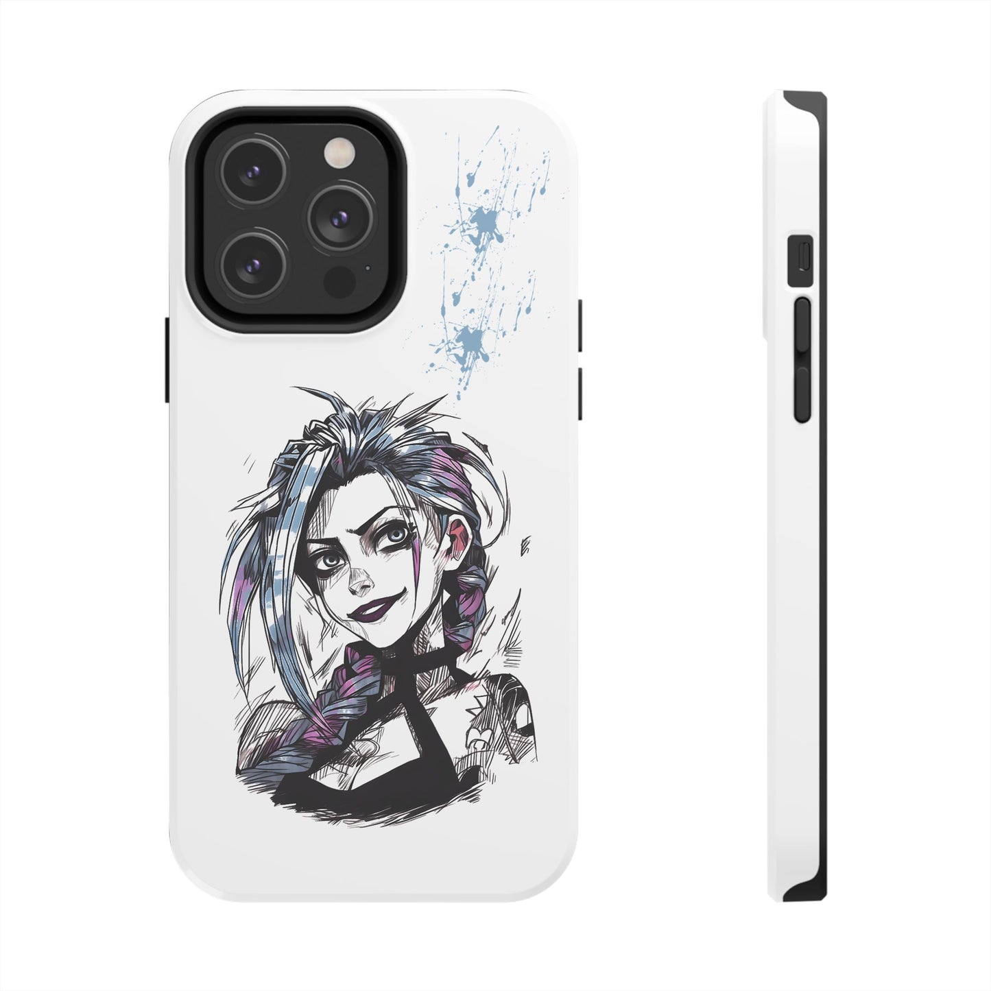 Jinx Inspired iPhone Tough Phone Cases - League of Legends Arcane TV Series, Unique Style & Strength Durable Phone Cover, Protective Phone