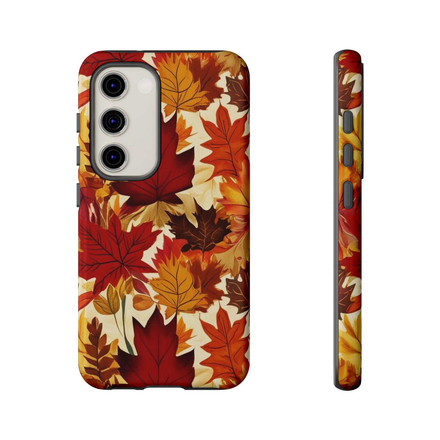 Phone Case, Autumn Leaves Tough Phone Cover, Protective Fall Leaf Colors Case, Rugged Smartphone Shell, Impact Resistant Cover, Protective