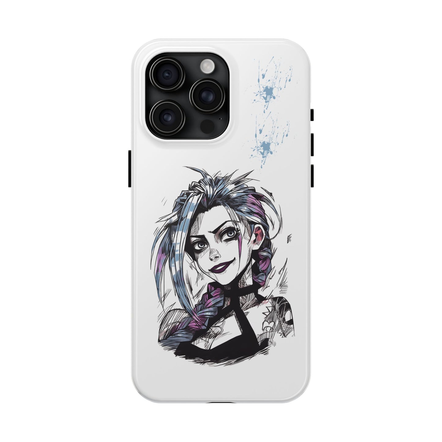 Jinx Inspired iPhone Tough Phone Cases - League of Legends Arcane TV Series, Unique Style & Strength Durable Phone Cover, Protective Phone
