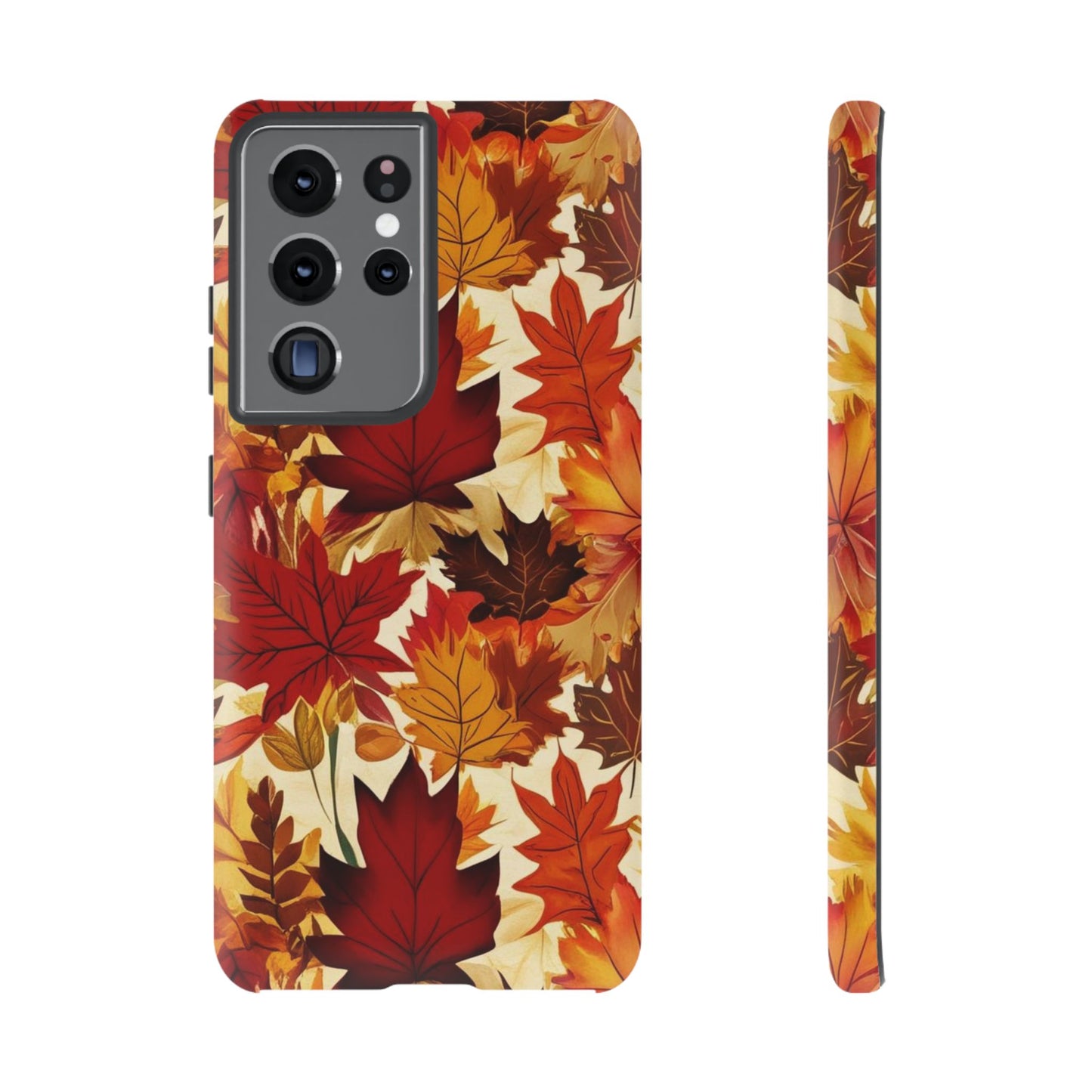 Phone Case, Autumn Leaves Tough Phone Cover, Protective Fall Leaf Colors Case, Rugged Smartphone Shell, Impact Resistant Cover, Protective