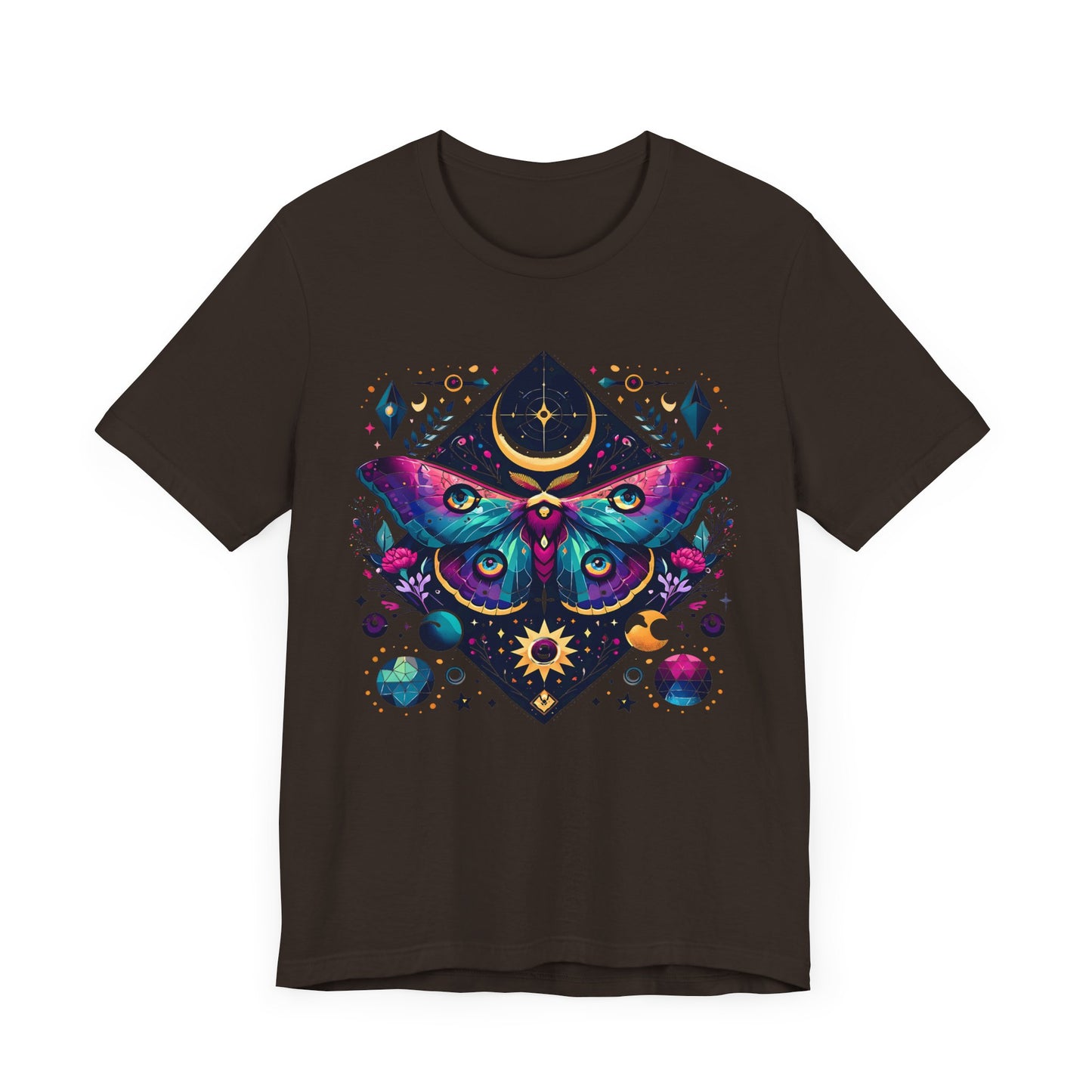 Colorful Luna Moth T-Shirt, Unisex Tee, Short Sleeve Shirt, Nature Lover Gift, Butterfly Print Shirt