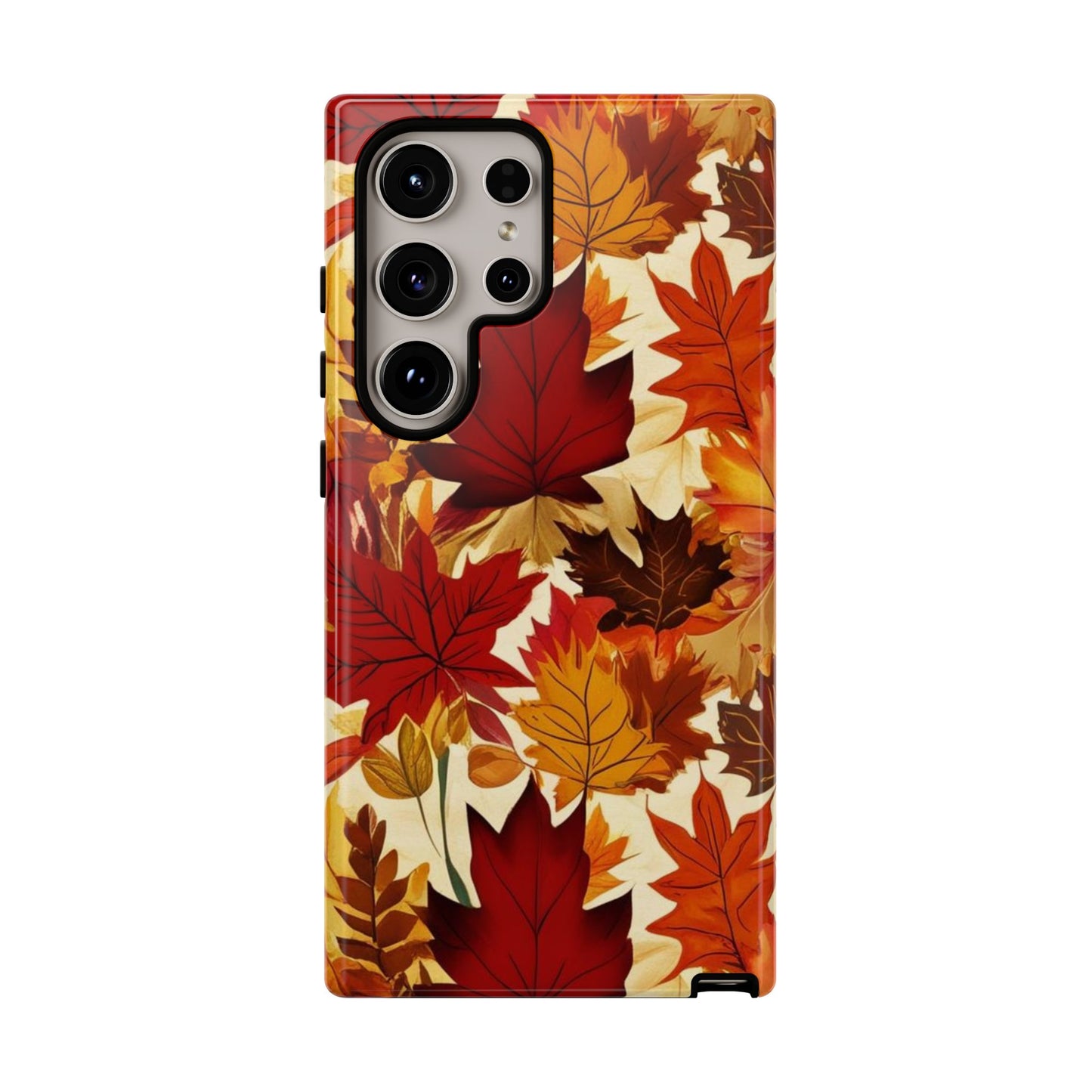 Phone Case, Autumn Leaves Tough Phone Cover, Protective Fall Leaf Colors Case, Rugged Smartphone Shell, Impact Resistant Cover, Protective