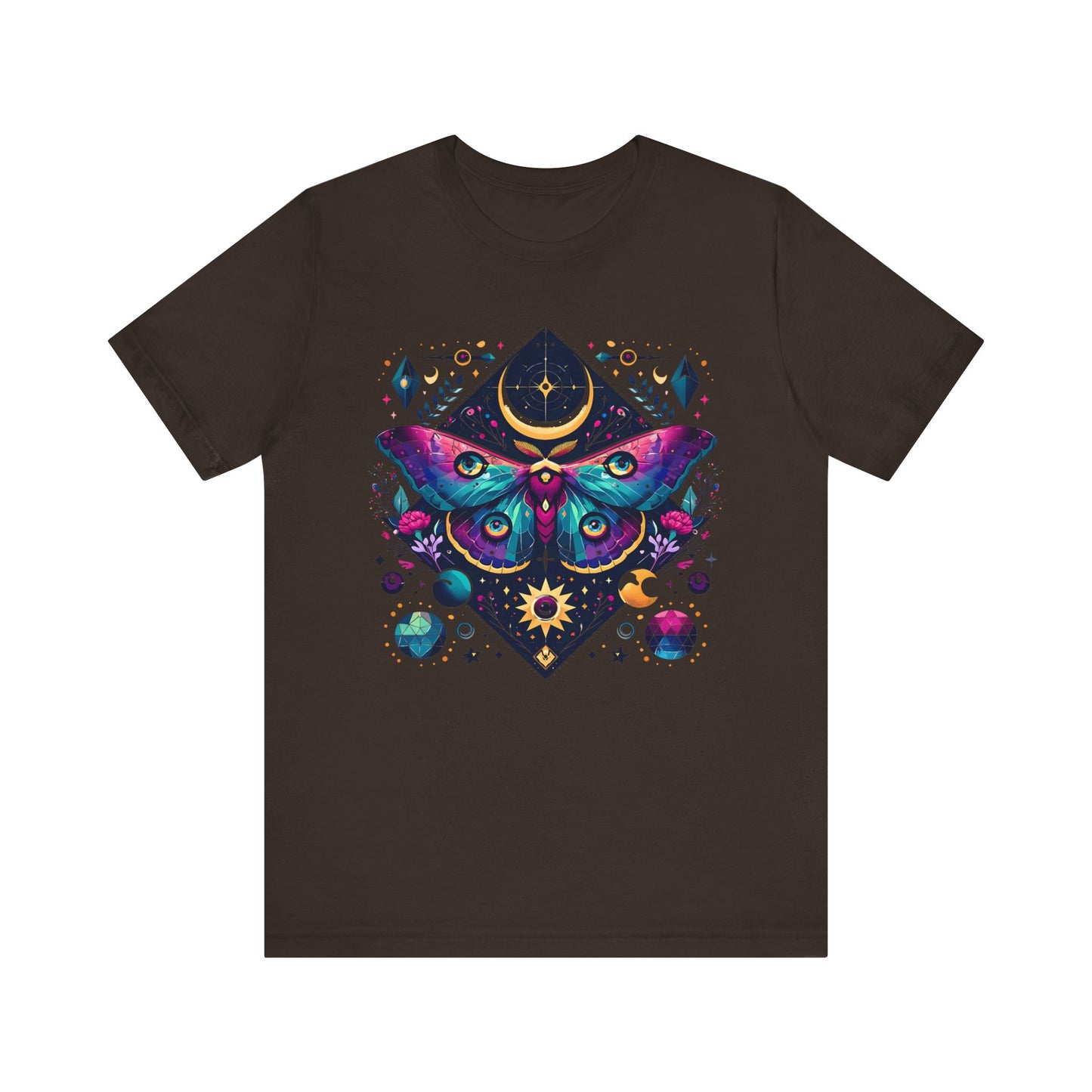Colorful Luna Moth T-Shirt, Unisex Tee, Short Sleeve Shirt, Nature Lover Gift, Butterfly Print Shirt