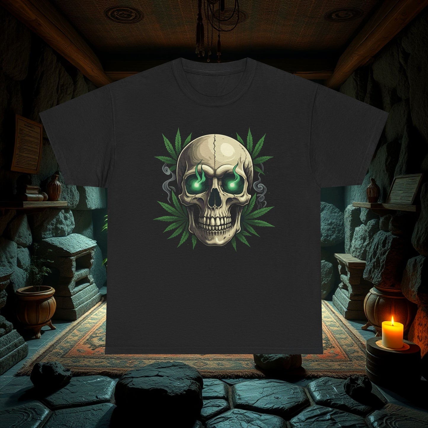 Cannabis Skull T-Shirt, Weed Tee, Marijuana Shirt, Purple Haze Clothing, 420 Apparel