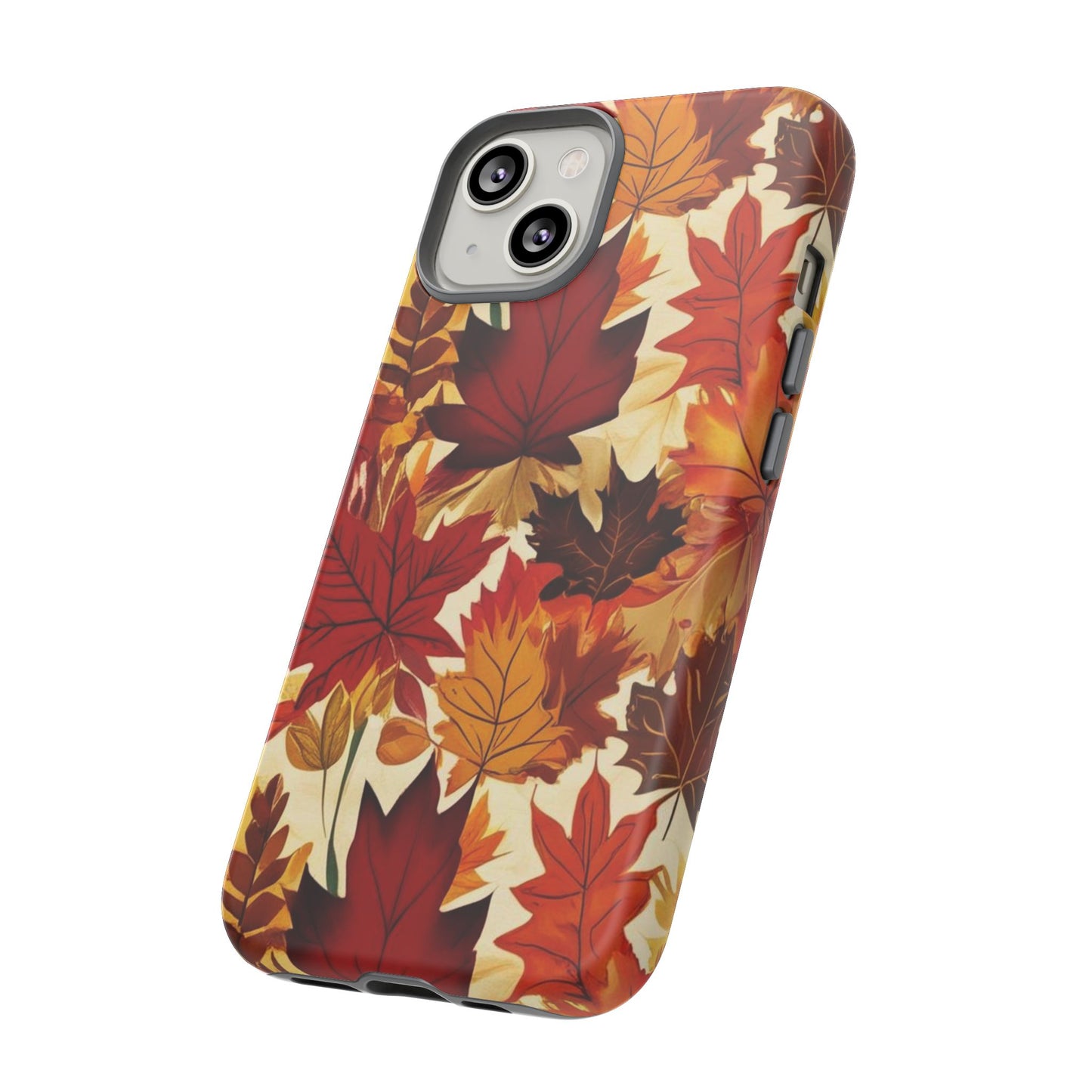 Phone Case, Autumn Leaves Tough Phone Cover, Protective Fall Leaf Colors Case, Rugged Smartphone Shell, Impact Resistant Cover, Protective