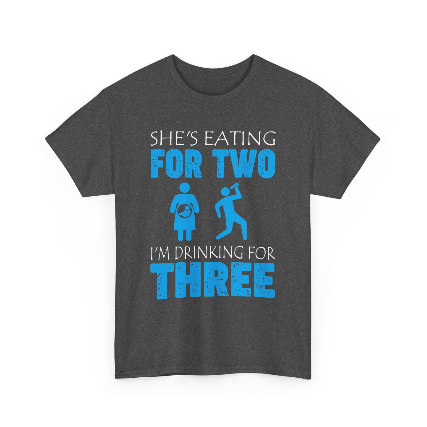 Funny Mom Eating for Two and Drinking for Three Unisex Tee, Pregnancy Announcement Shirt, Maternity Gift, Baby Shower Present, Gender Reveal