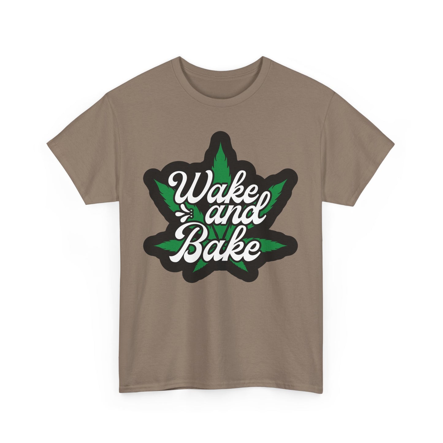Wake and Bake Cannabis Unisex Heavy Cotton Tee - Funny Stoner Shirt, Weed Lover Gift, Marijuana Graphic Tee, 420 Shirt, Pot Leaf Tee