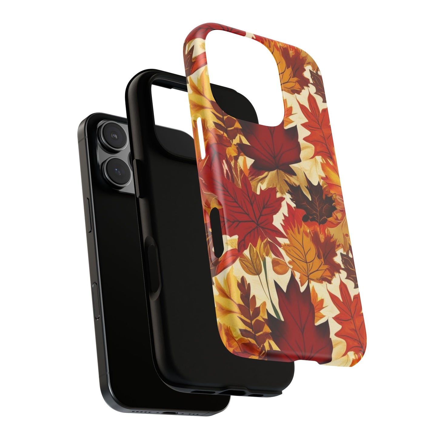 Phone Case, Autumn Leaves Tough Phone Cover, Protective Fall Leaf Colors Case, Rugged Smartphone Shell, Impact Resistant Cover, Protective