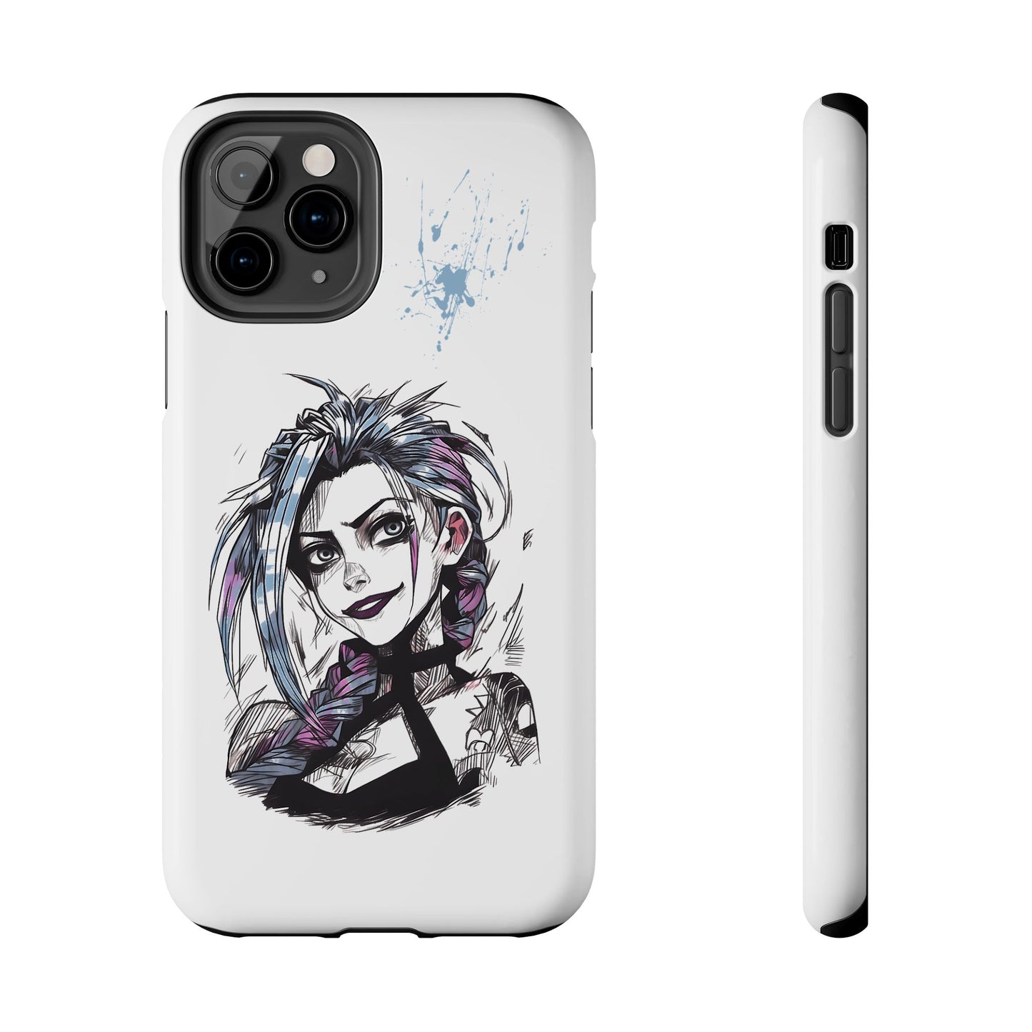 Jinx Inspired iPhone Tough Phone Cases - League of Legends Arcane TV Series, Unique Style & Strength Durable Phone Cover, Protective Phone