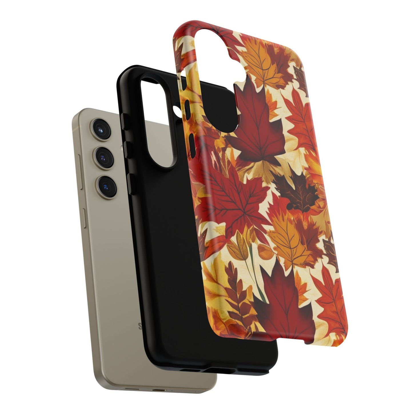 Phone Case, Autumn Leaves Tough Phone Cover, Protective Fall Leaf Colors Case, Rugged Smartphone Shell, Impact Resistant Cover, Protective