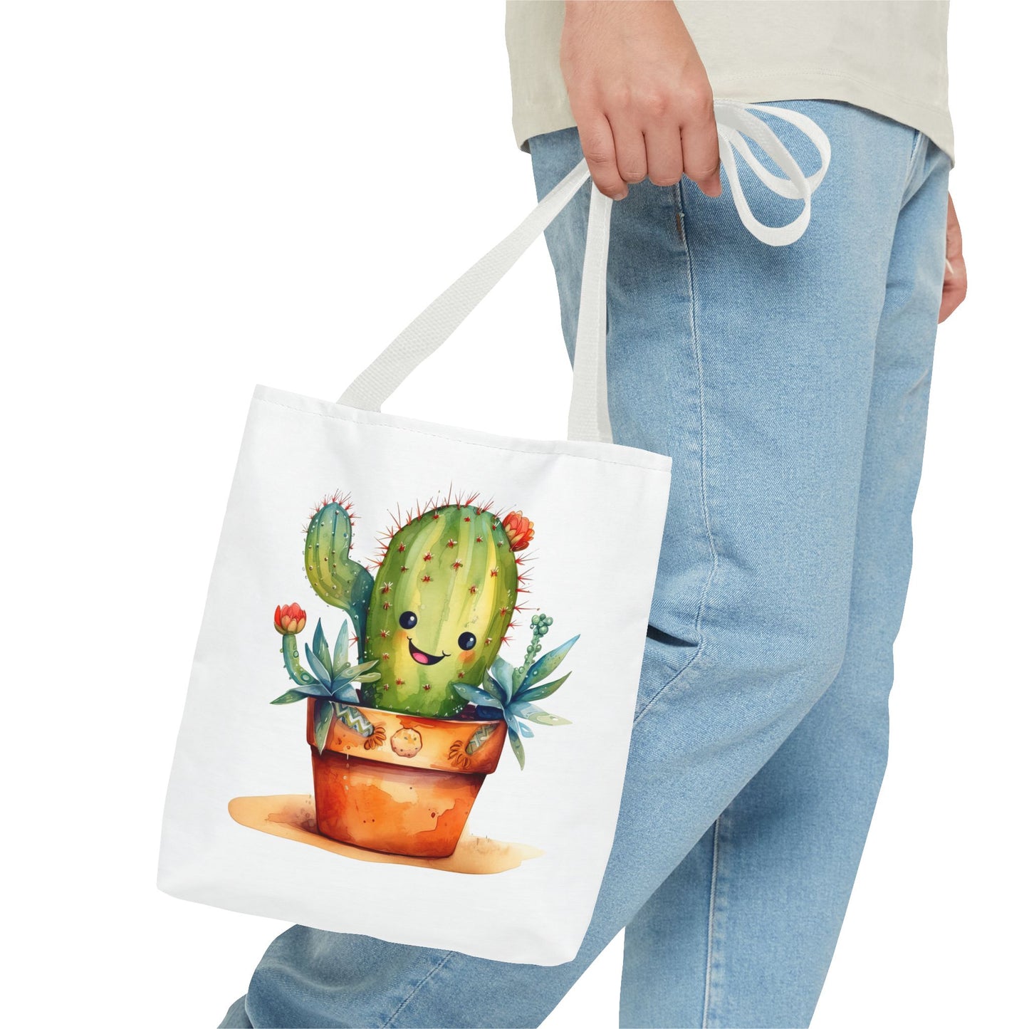 Cactus Tote Bag - Cute Plant Lover Gift, Succulent Shopping Bag, Botanical Carryall, Reusable Grocery Tote, Eco-Friendly Shoulder Bag
