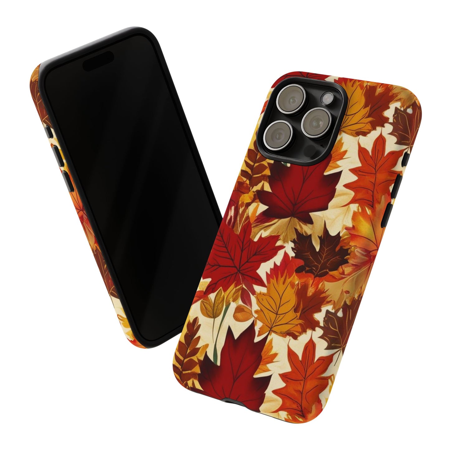 Phone Case, Autumn Leaves Tough Phone Cover, Protective Fall Leaf Colors Case, Rugged Smartphone Shell, Impact Resistant Cover, Protective