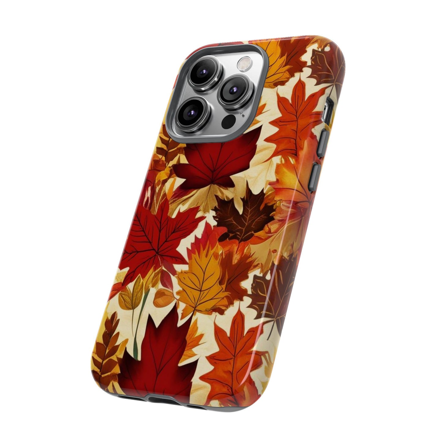 Phone Case, Autumn Leaves Tough Phone Cover, Protective Fall Leaf Colors Case, Rugged Smartphone Shell, Impact Resistant Cover, Protective