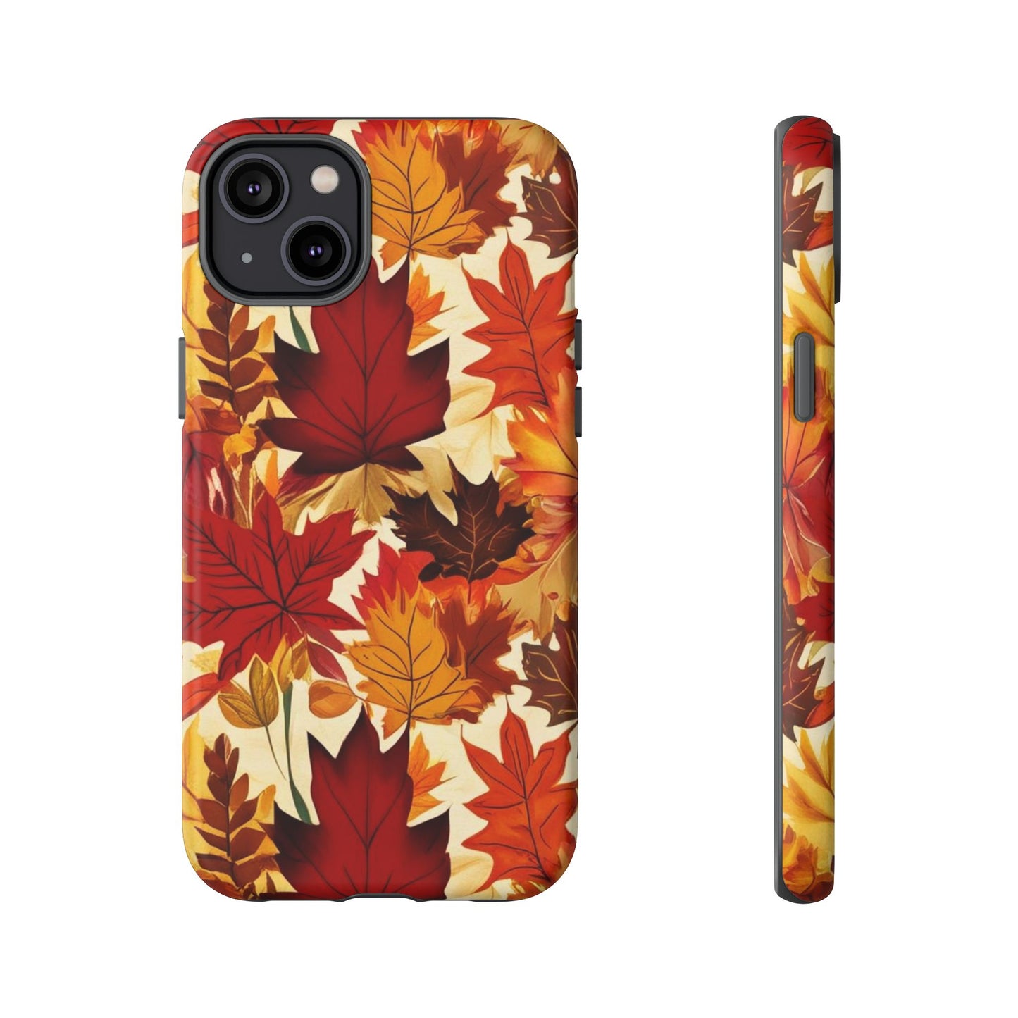 Phone Case, Autumn Leaves Tough Phone Cover, Protective Fall Leaf Colors Case, Rugged Smartphone Shell, Impact Resistant Cover, Protective