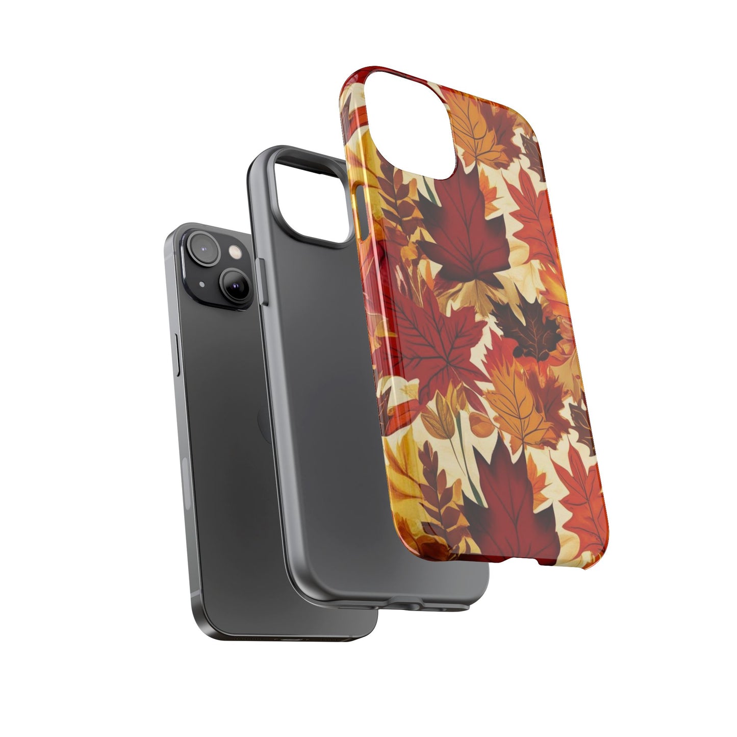 Phone Case, Autumn Leaves Tough Phone Cover, Protective Fall Leaf Colors Case, Rugged Smartphone Shell, Impact Resistant Cover, Protective