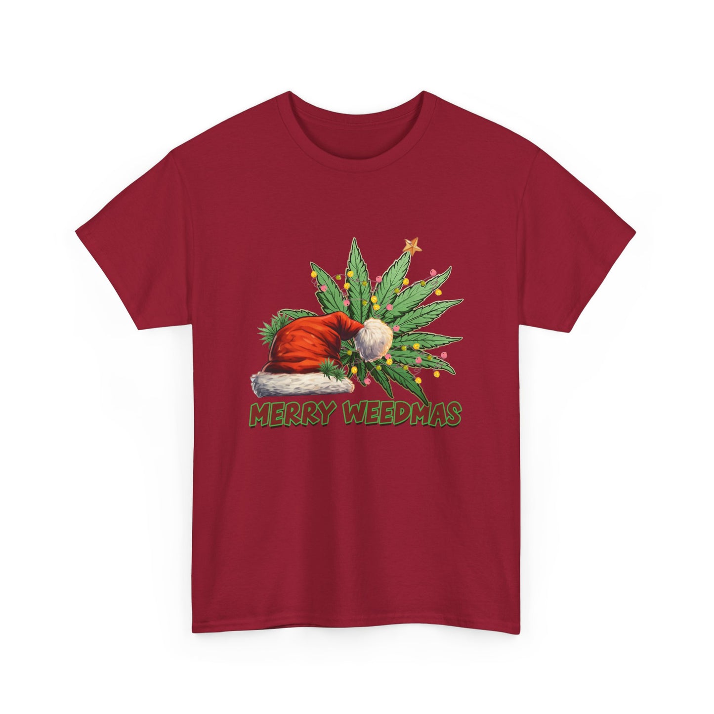 Merry Weedmas Christmas T-Shirt, Unisex Tee, Holiday Stoner Shirt, Funny Cannabis Gift, Weed Lover Apparel