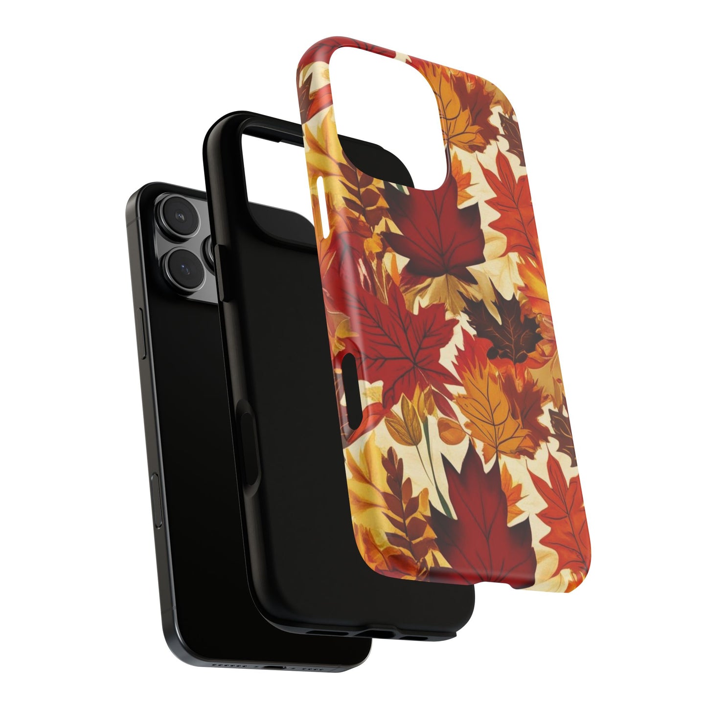 Phone Case, Autumn Leaves Tough Phone Cover, Protective Fall Leaf Colors Case, Rugged Smartphone Shell, Impact Resistant Cover, Protective