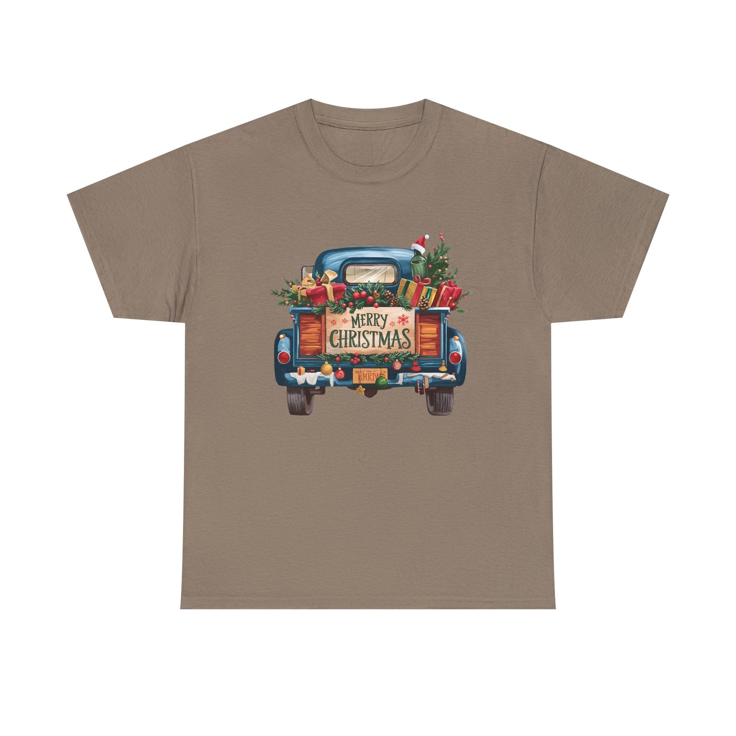 Vintage Truck Merry Christmas Tee, Christmas Gifts Shirt, Holiday Presents Top, Festive Xmas T-Shirt, Retro Truck Tee