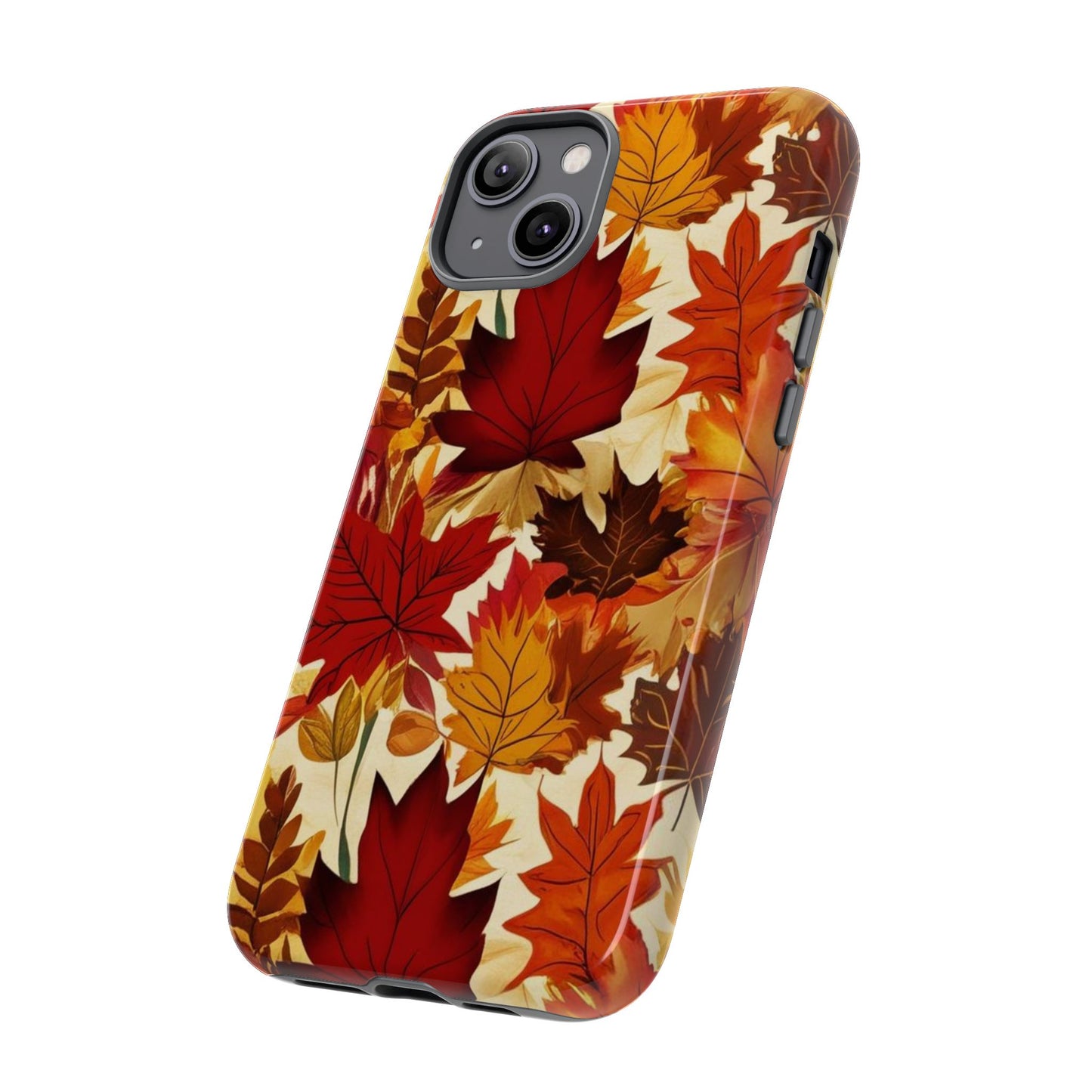 Phone Case, Autumn Leaves Tough Phone Cover, Protective Fall Leaf Colors Case, Rugged Smartphone Shell, Impact Resistant Cover, Protective