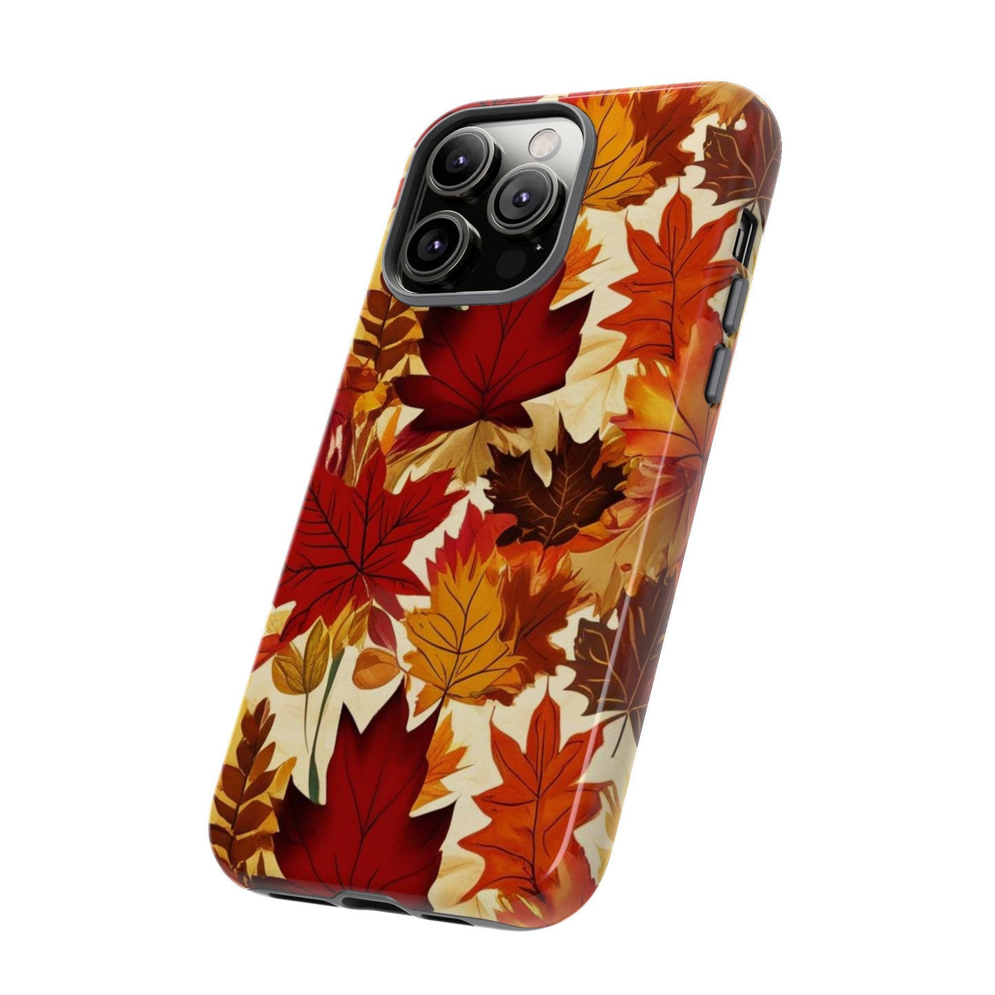Phone Case, Autumn Leaves Tough Phone Cover, Protective Fall Leaf Colors Case, Rugged Smartphone Shell, Impact Resistant Cover, Protective