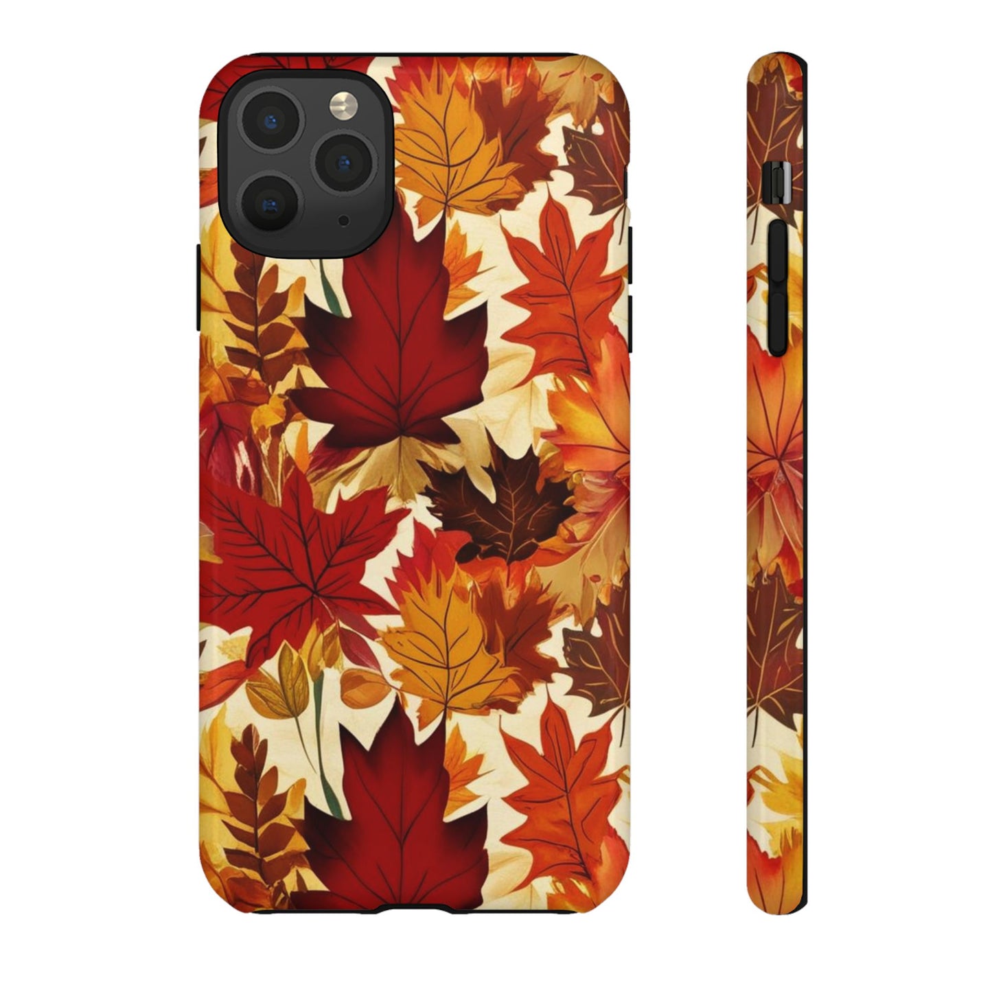 Phone Case, Autumn Leaves Tough Phone Cover, Protective Fall Leaf Colors Case, Rugged Smartphone Shell, Impact Resistant Cover, Protective