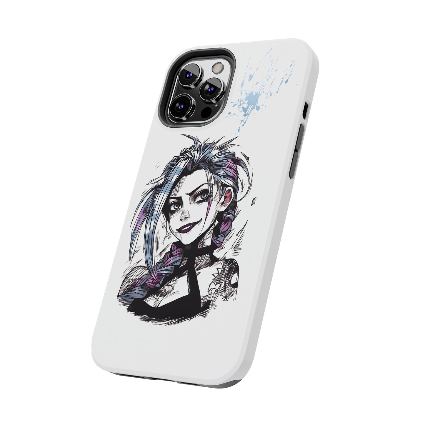 Jinx Inspired iPhone Tough Phone Cases - League of Legends Arcane TV Series, Unique Style & Strength Durable Phone Cover, Protective Phone