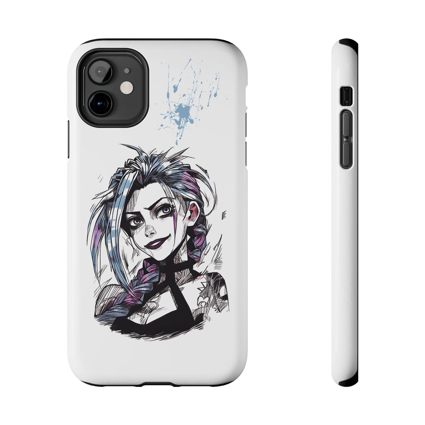 Jinx Inspired iPhone Tough Phone Cases - League of Legends Arcane TV Series, Unique Style & Strength Durable Phone Cover, Protective Phone