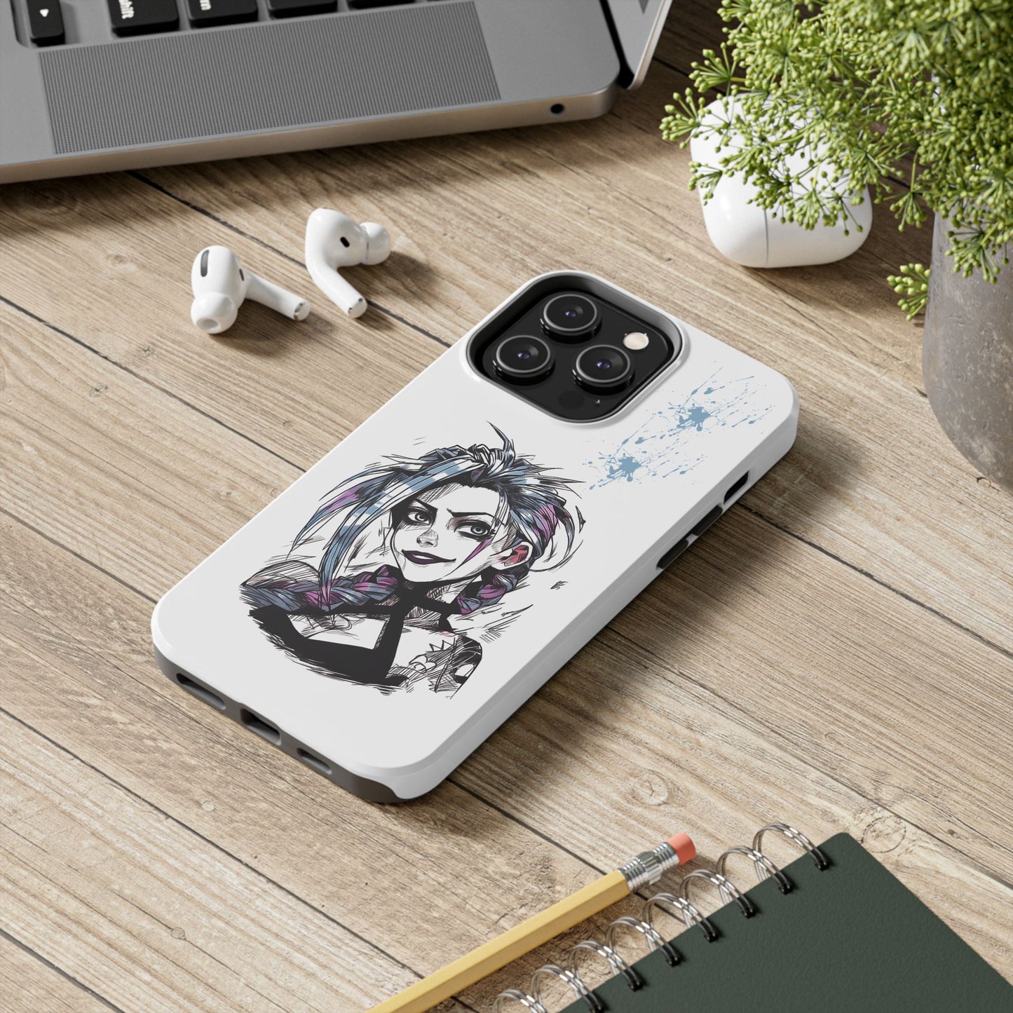 Jinx Inspired iPhone Tough Phone Cases - League of Legends Arcane TV Series, Unique Style & Strength Durable Phone Cover, Protective Phone