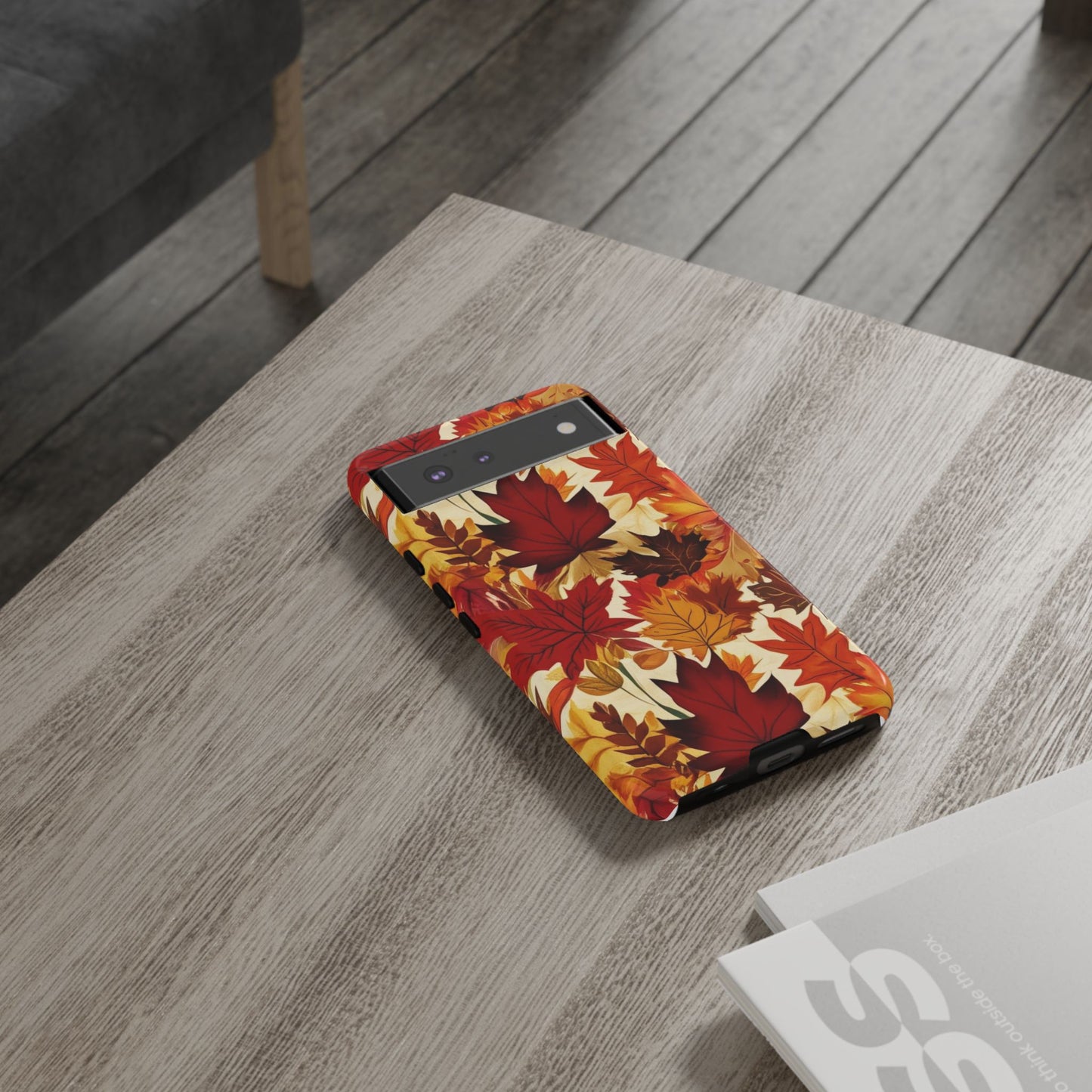 Phone Case, Autumn Leaves Tough Phone Cover, Protective Fall Leaf Colors Case, Rugged Smartphone Shell, Impact Resistant Cover, Protective