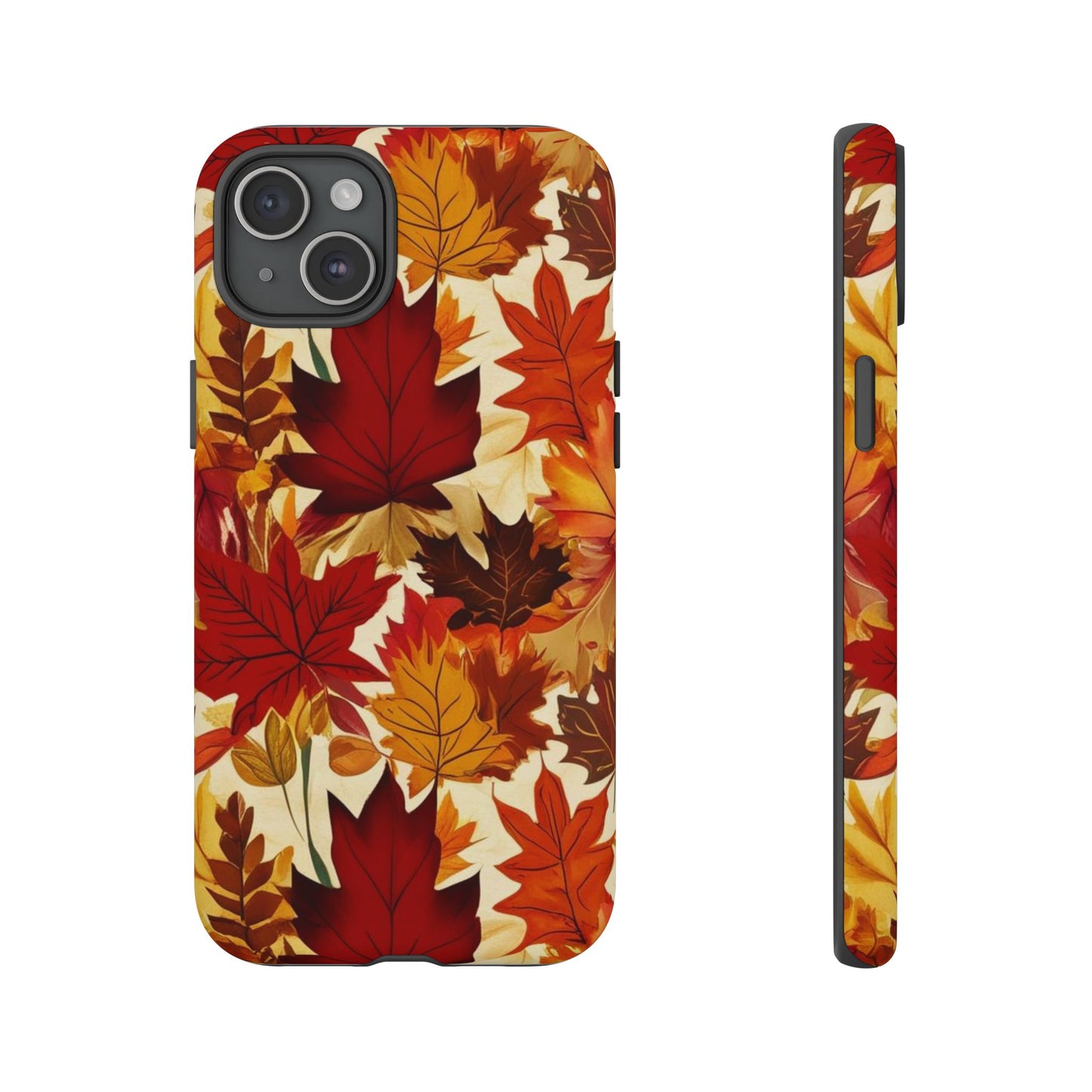 Phone Case, Autumn Leaves Tough Phone Cover, Protective Fall Leaf Colors Case, Rugged Smartphone Shell, Impact Resistant Cover, Protective