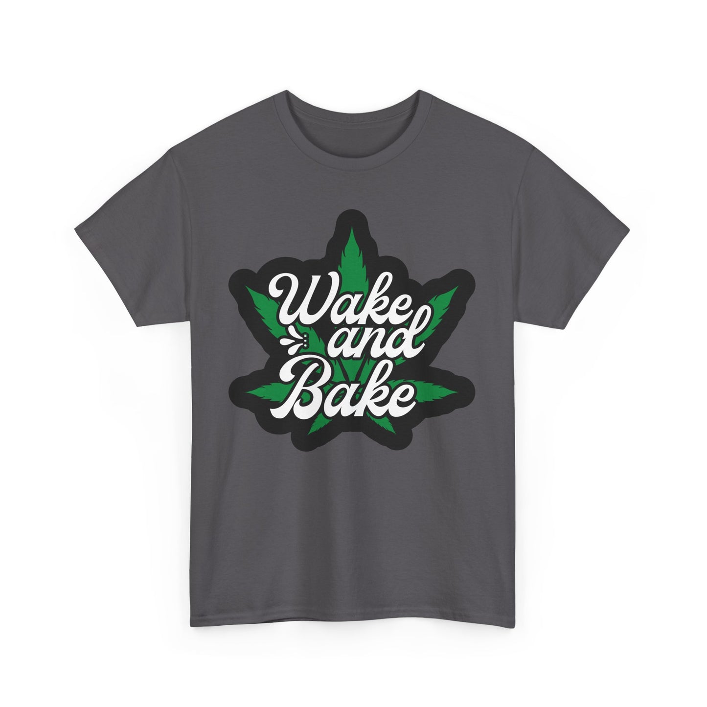 Wake and Bake Cannabis Unisex Heavy Cotton Tee - Funny Stoner Shirt, Weed Lover Gift, Marijuana Graphic Tee, 420 Shirt, Pot Leaf Tee