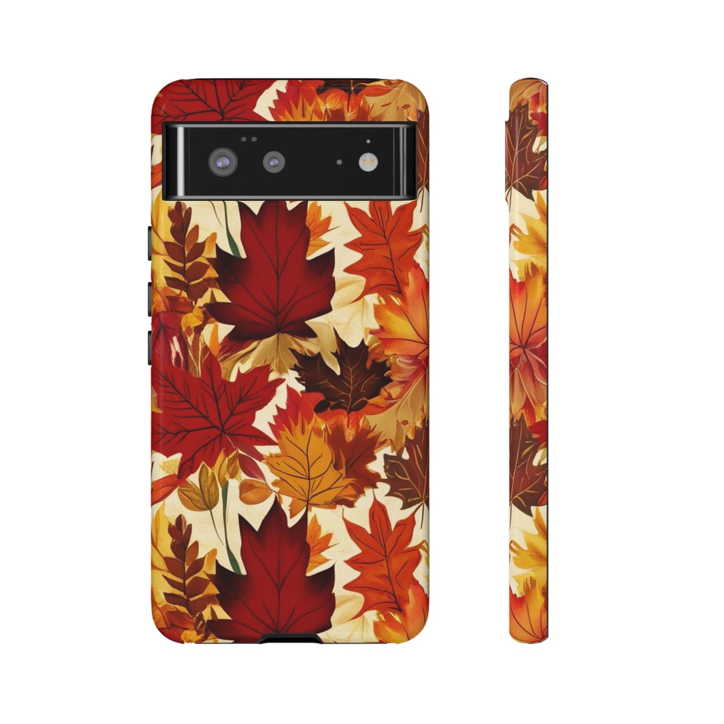Phone Case, Autumn Leaves Tough Phone Cover, Protective Fall Leaf Colors Case, Rugged Smartphone Shell, Impact Resistant Cover, Protective