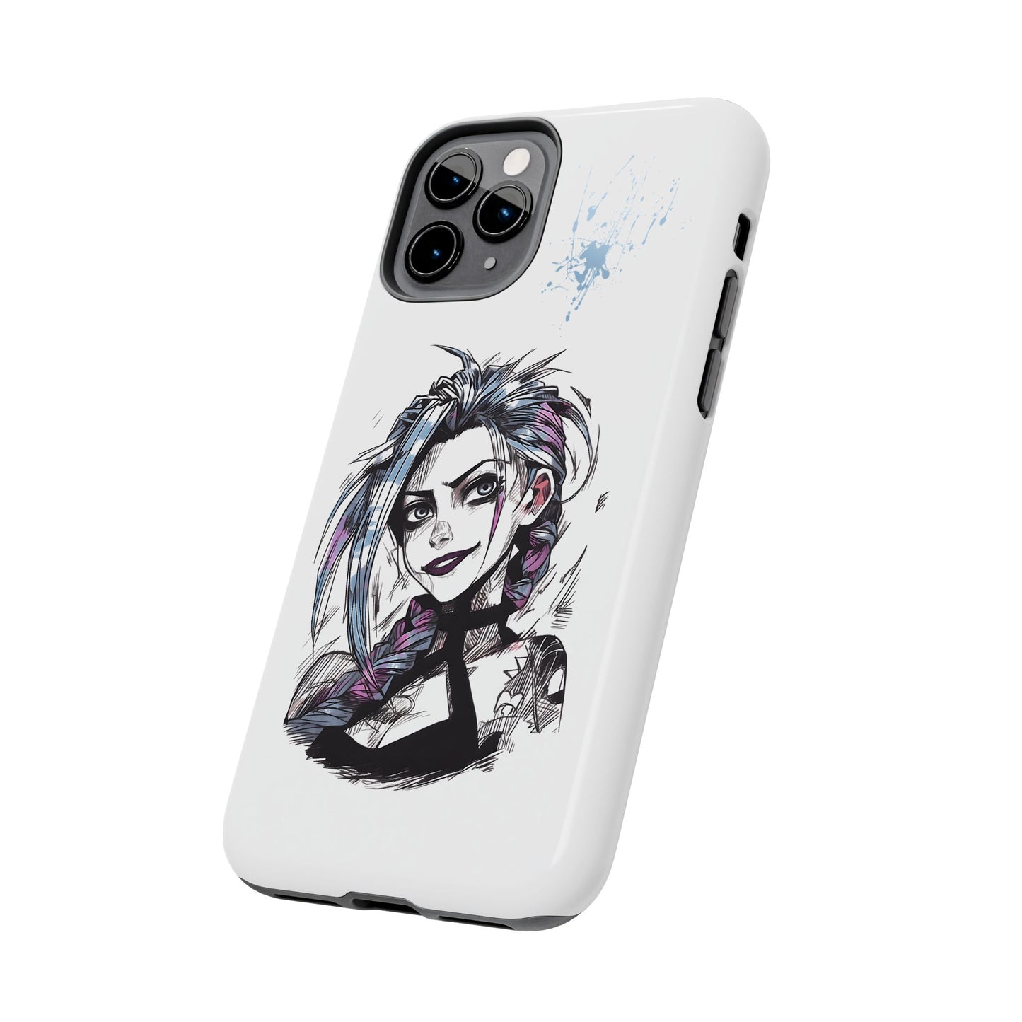 Jinx Inspired iPhone Tough Phone Cases - League of Legends Arcane TV Series, Unique Style & Strength Durable Phone Cover, Protective Phone