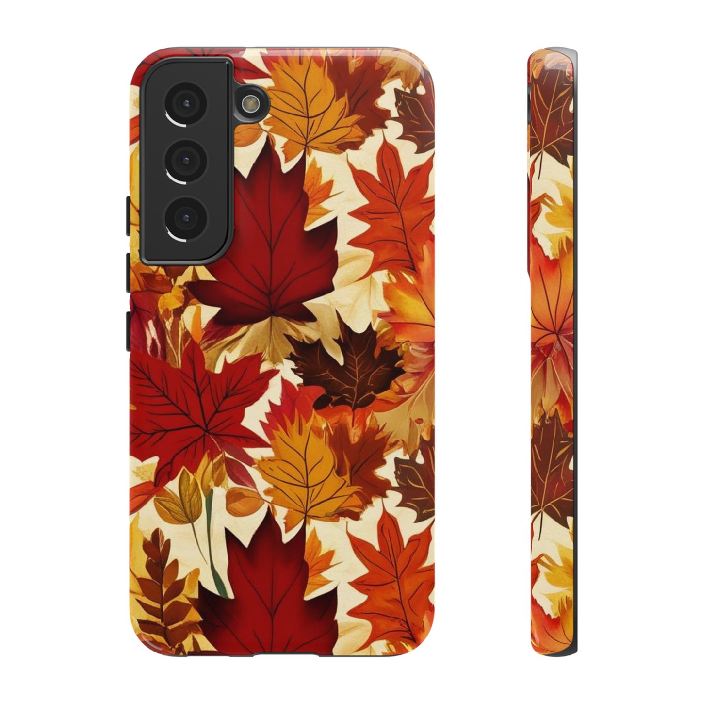 Phone Case, Autumn Leaves Tough Phone Cover, Protective Fall Leaf Colors Case, Rugged Smartphone Shell, Impact Resistant Cover, Protective