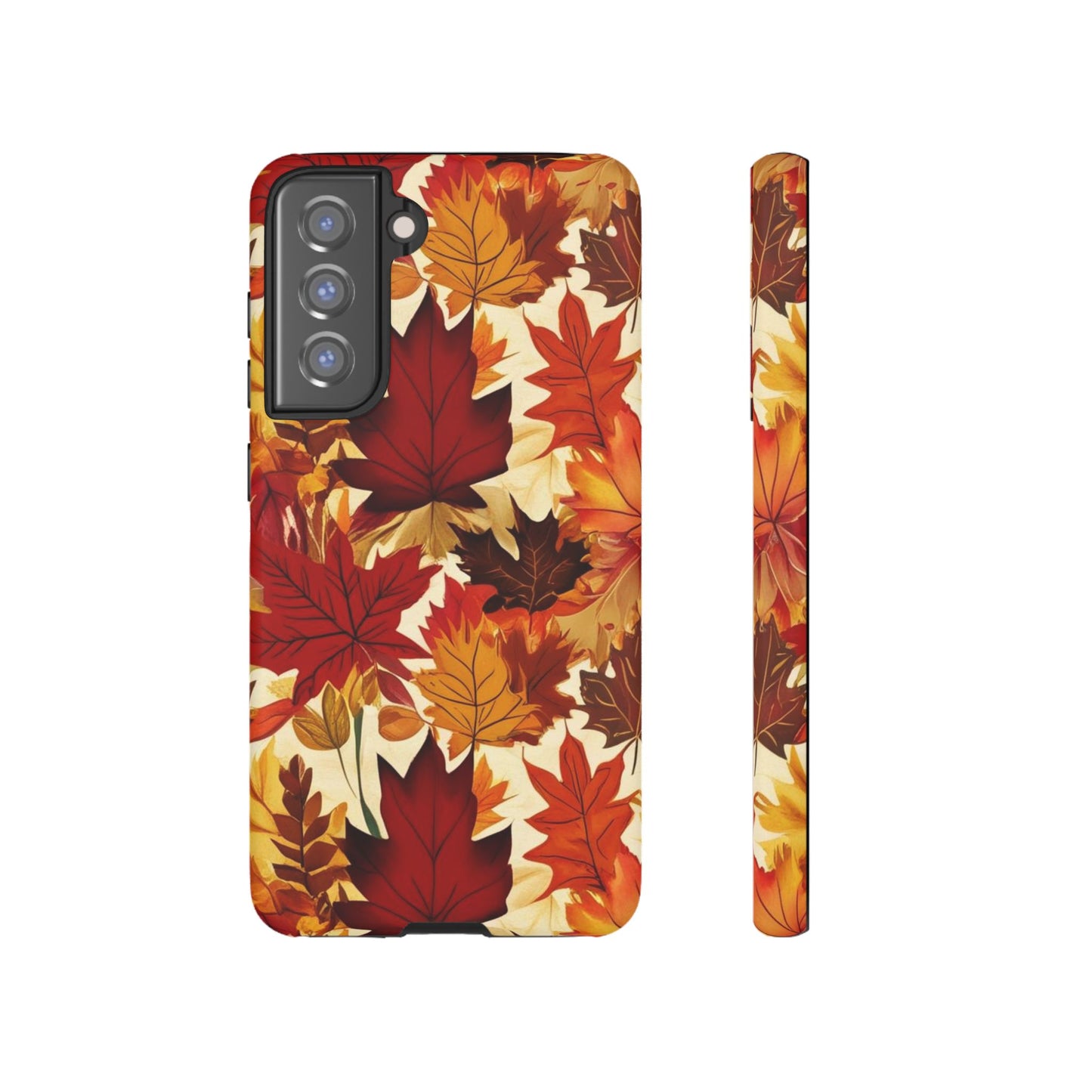 Phone Case, Autumn Leaves Tough Phone Cover, Protective Fall Leaf Colors Case, Rugged Smartphone Shell, Impact Resistant Cover, Protective