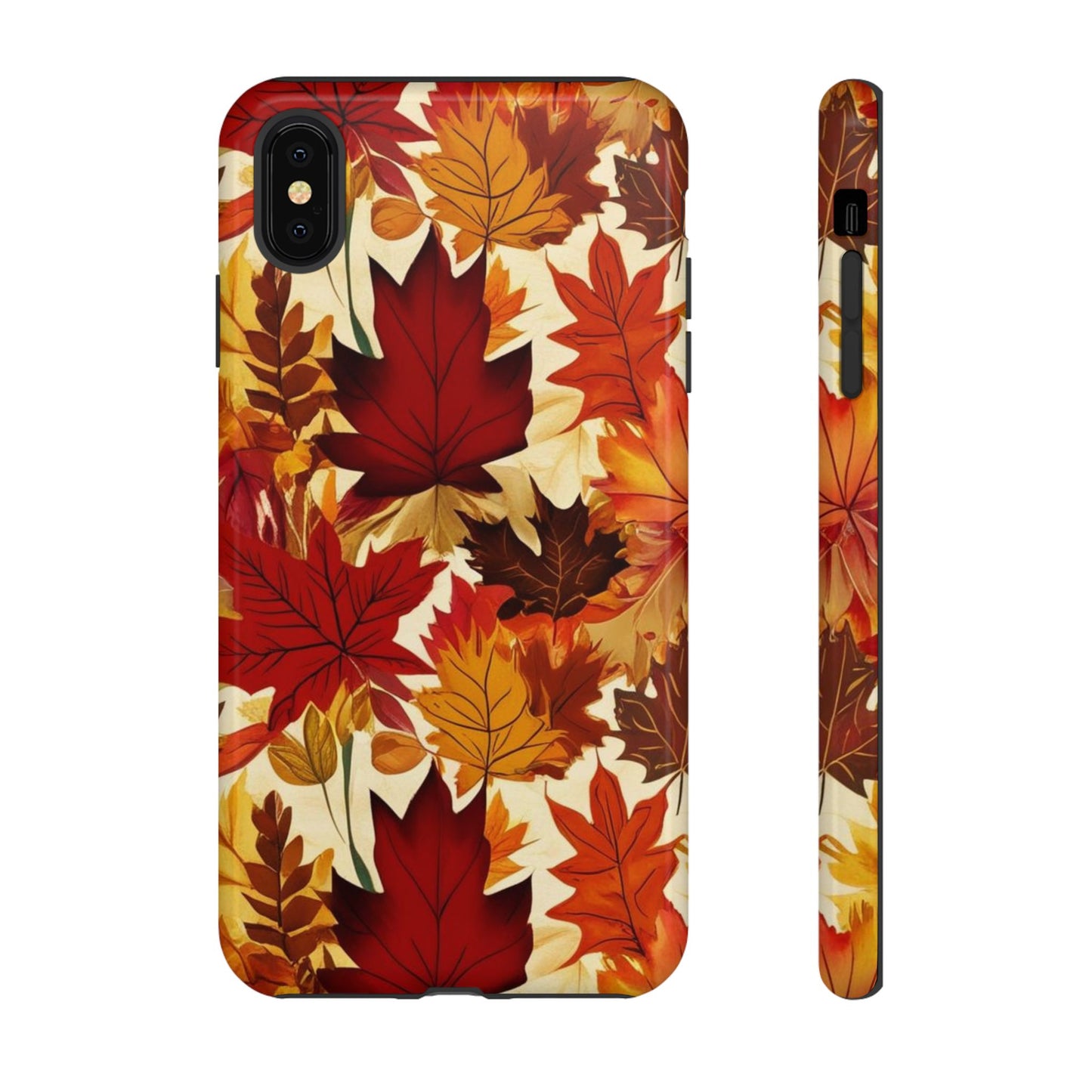 Phone Case, Autumn Leaves Tough Phone Cover, Protective Fall Leaf Colors Case, Rugged Smartphone Shell, Impact Resistant Cover, Protective