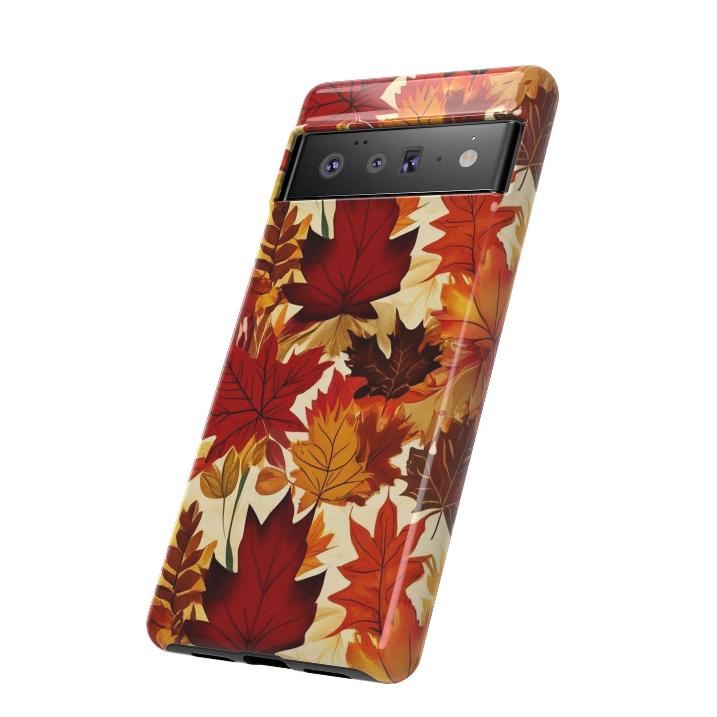 Phone Case, Autumn Leaves Tough Phone Cover, Protective Fall Leaf Colors Case, Rugged Smartphone Shell, Impact Resistant Cover, Protective