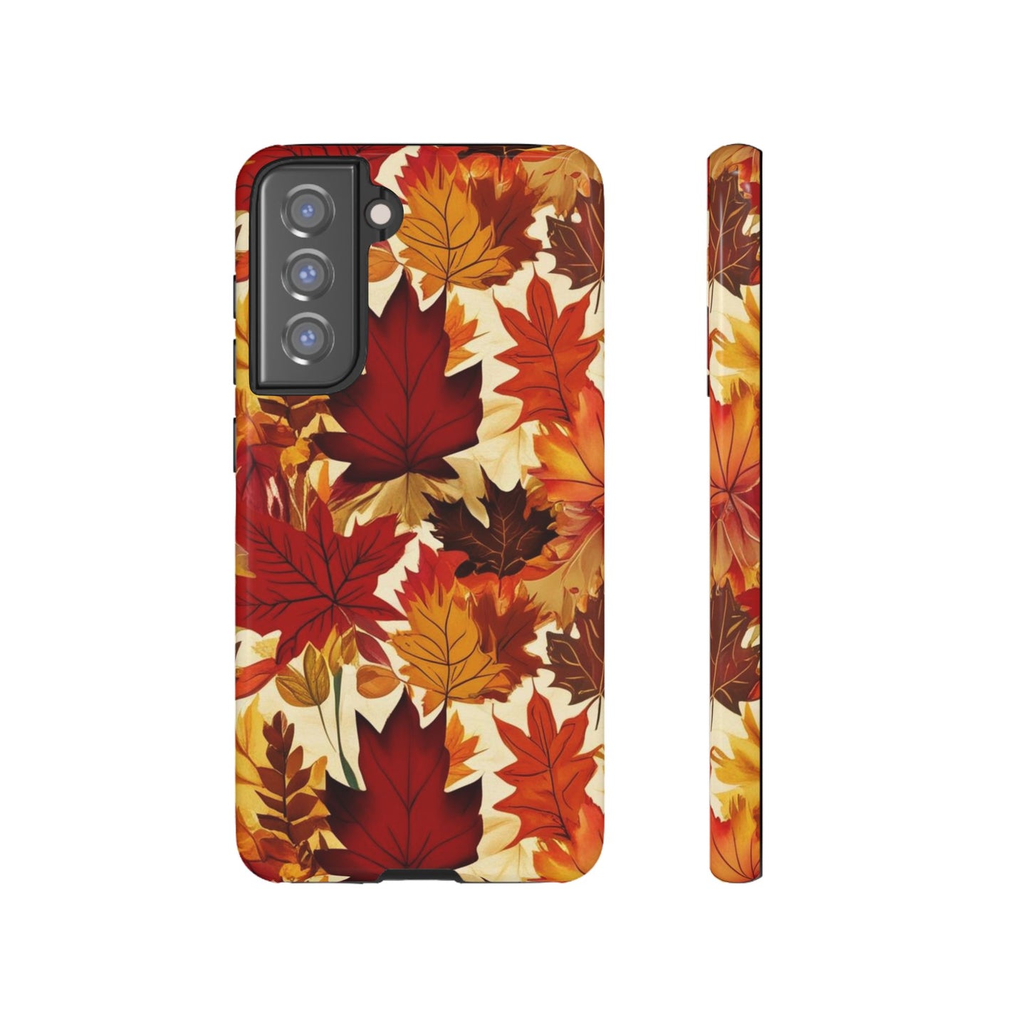Phone Case, Autumn Leaves Tough Phone Cover, Protective Fall Leaf Colors Case, Rugged Smartphone Shell, Impact Resistant Cover, Protective